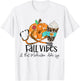 Fall Vibes And Medication Aide Life Pumpkin Leopard T-Shirt - T-Shirt | White