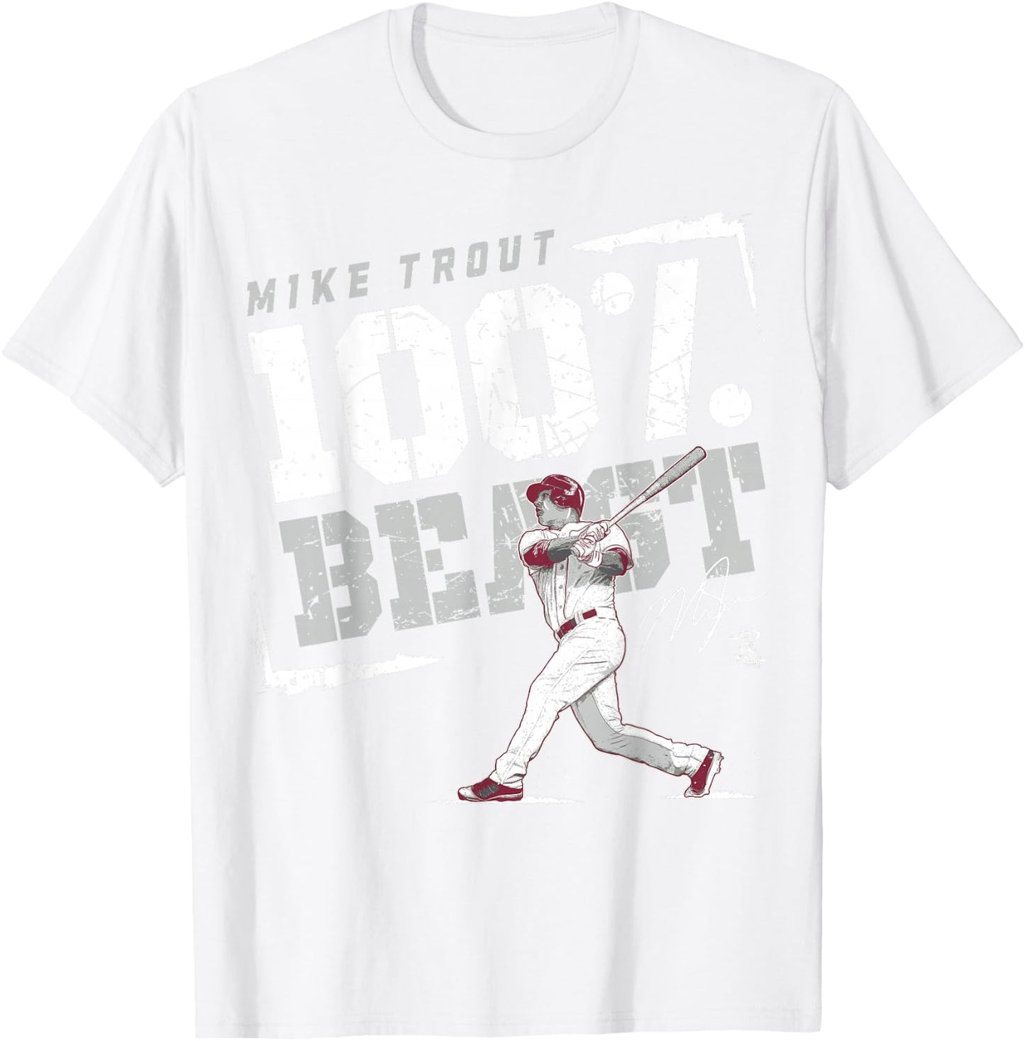 Mike Trout 100% Beast - Apparel T-Shirt - T-Shirt | White