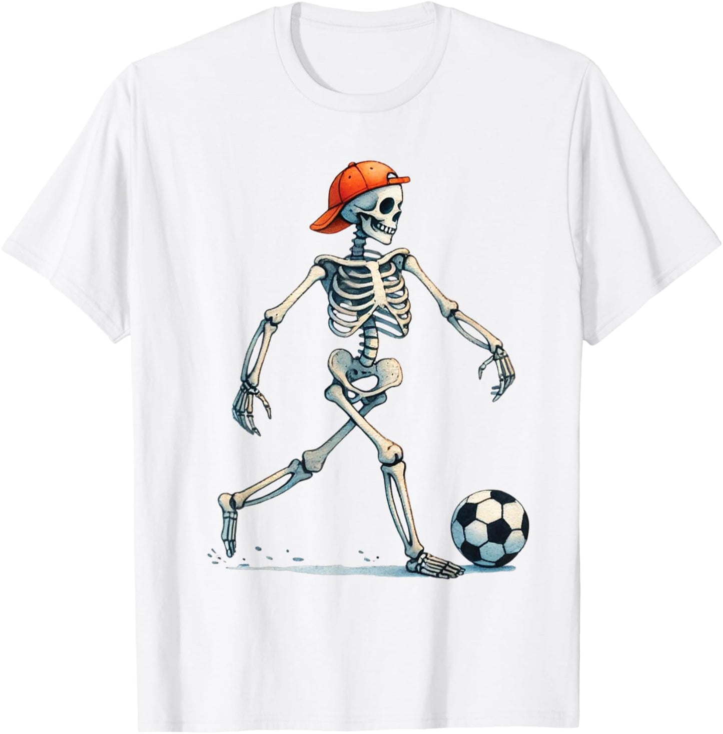 Skeleton Soccer Halloween Costume Funny Men Boys Kids T-Shirt - T-Shirt | White