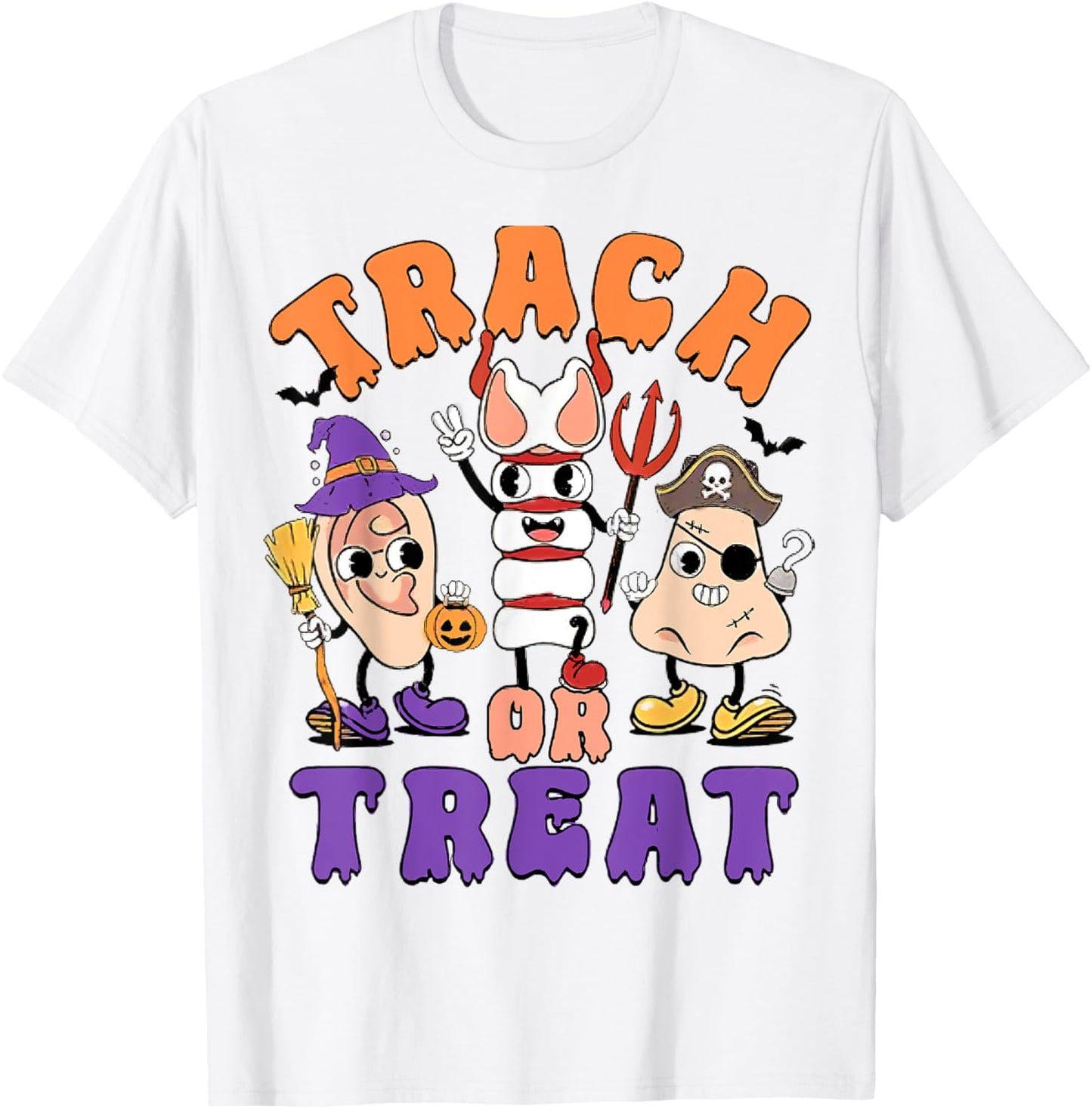 ENT Nurse Halloween Ear Nose & Throat Doctor, Trach Or Treat T-Shirt - T-Shirt | White