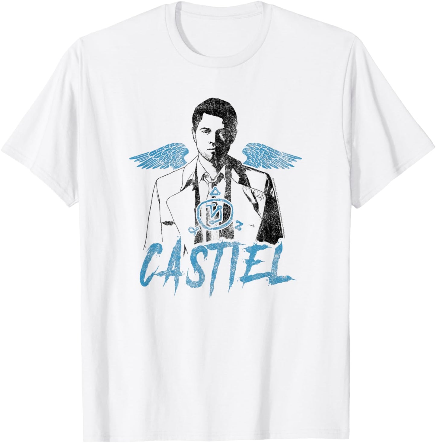 Supernatural Castiel Angel Street Art Color Pop T-Shirt - T-Shirt | White