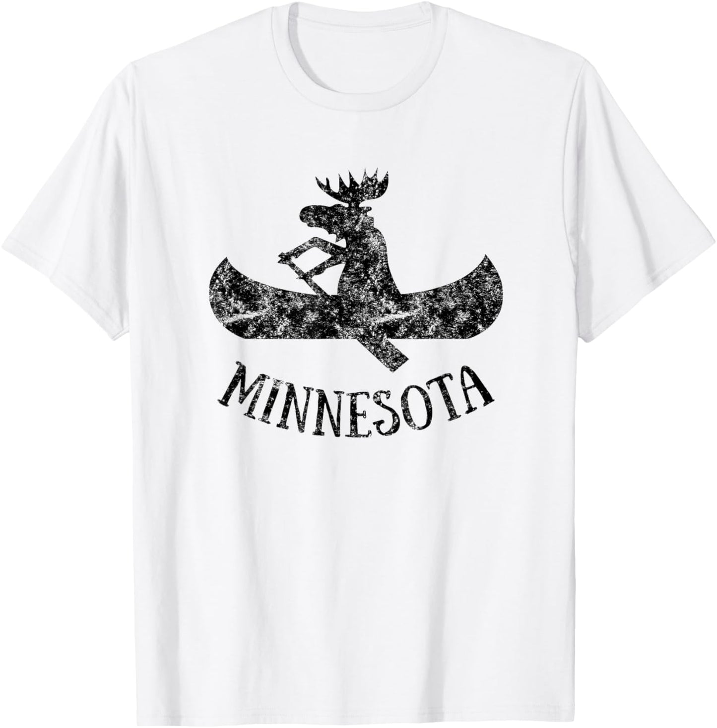 Minnesota Moose Shirt | Funny Moose Canoe Gift T-Shirt - T-Shirt | White
