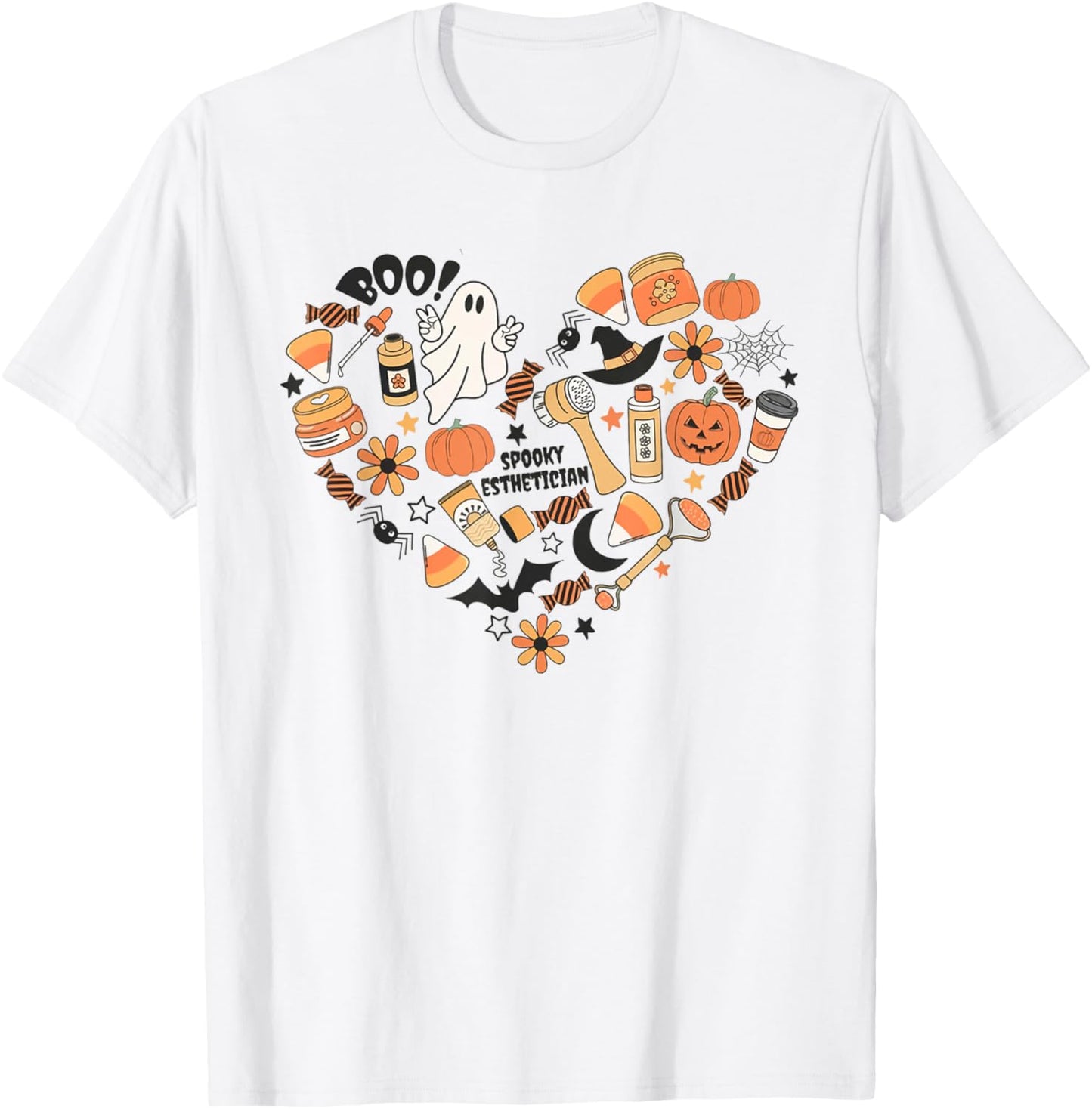Spooky Esthetician Fall Autumn Halloween Skin Therapist T-Shirt - T-Shirt | White