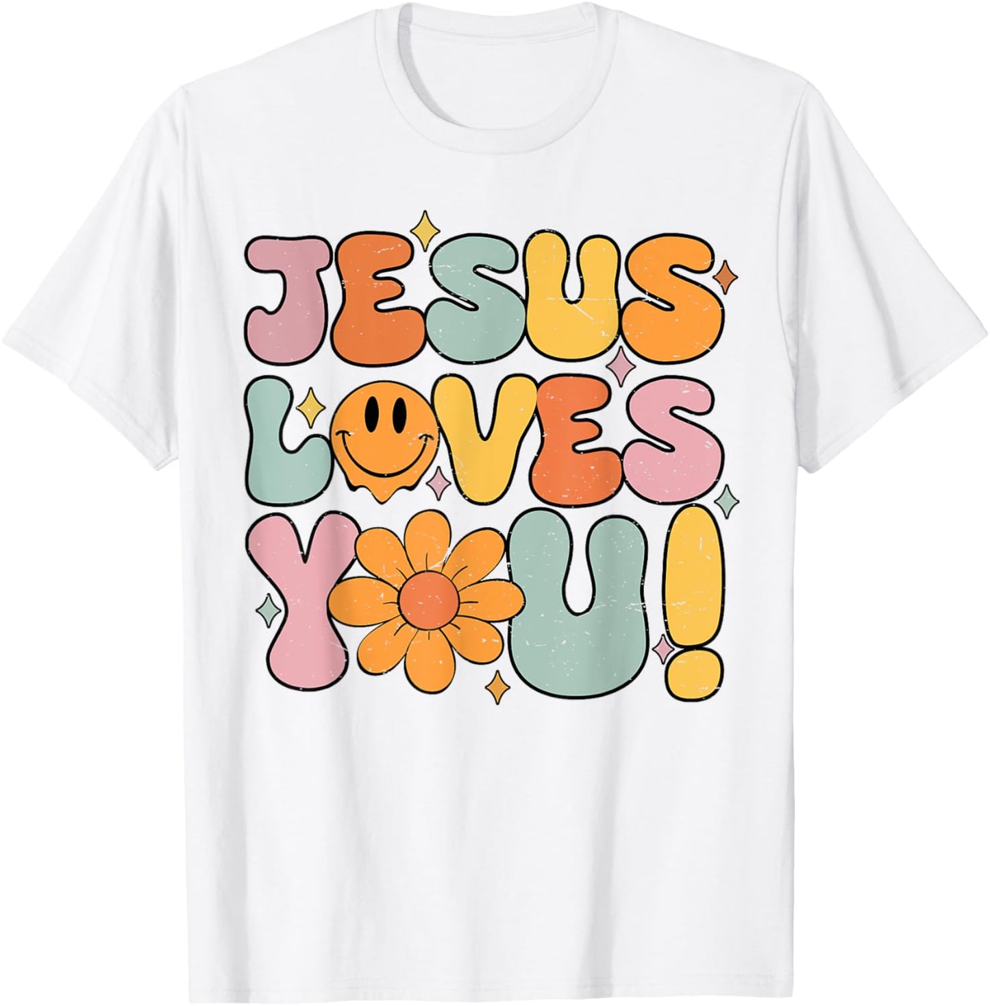 Jesus Loves You Cute Christian Teen Girl Graphic T-Shirt - T-Shirt | White