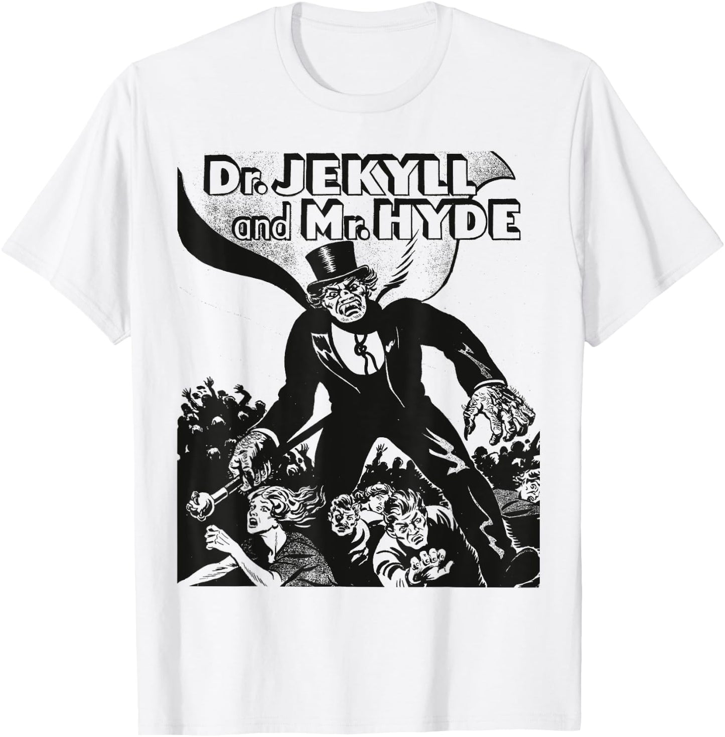 Dr. Jekyll & Mr. Hyde Horror Retro Halloween Monster T-Shirt - T-Shirt | White