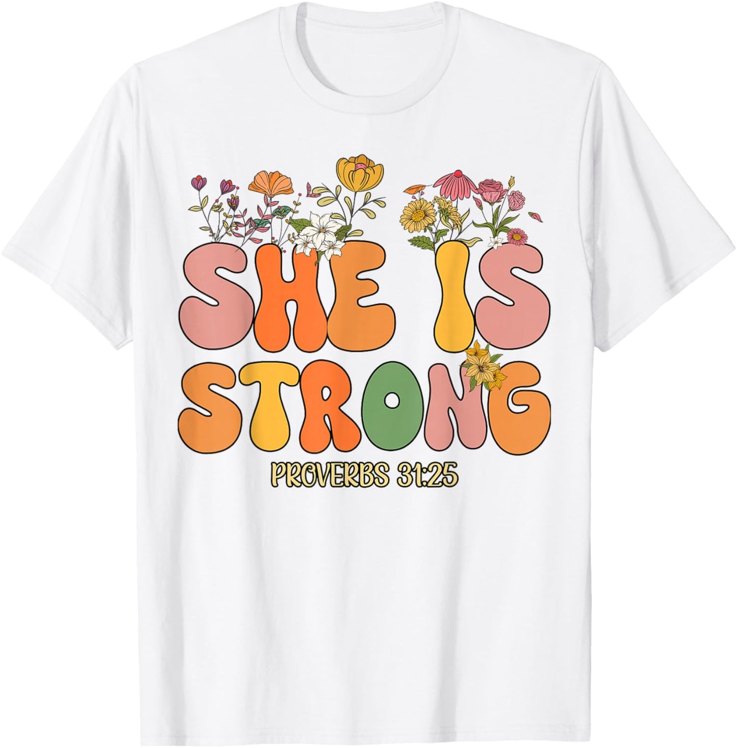 Toddler She Is Strong Jesus Christian God Sister Daughter T-Shirt - T-Shirt | White
