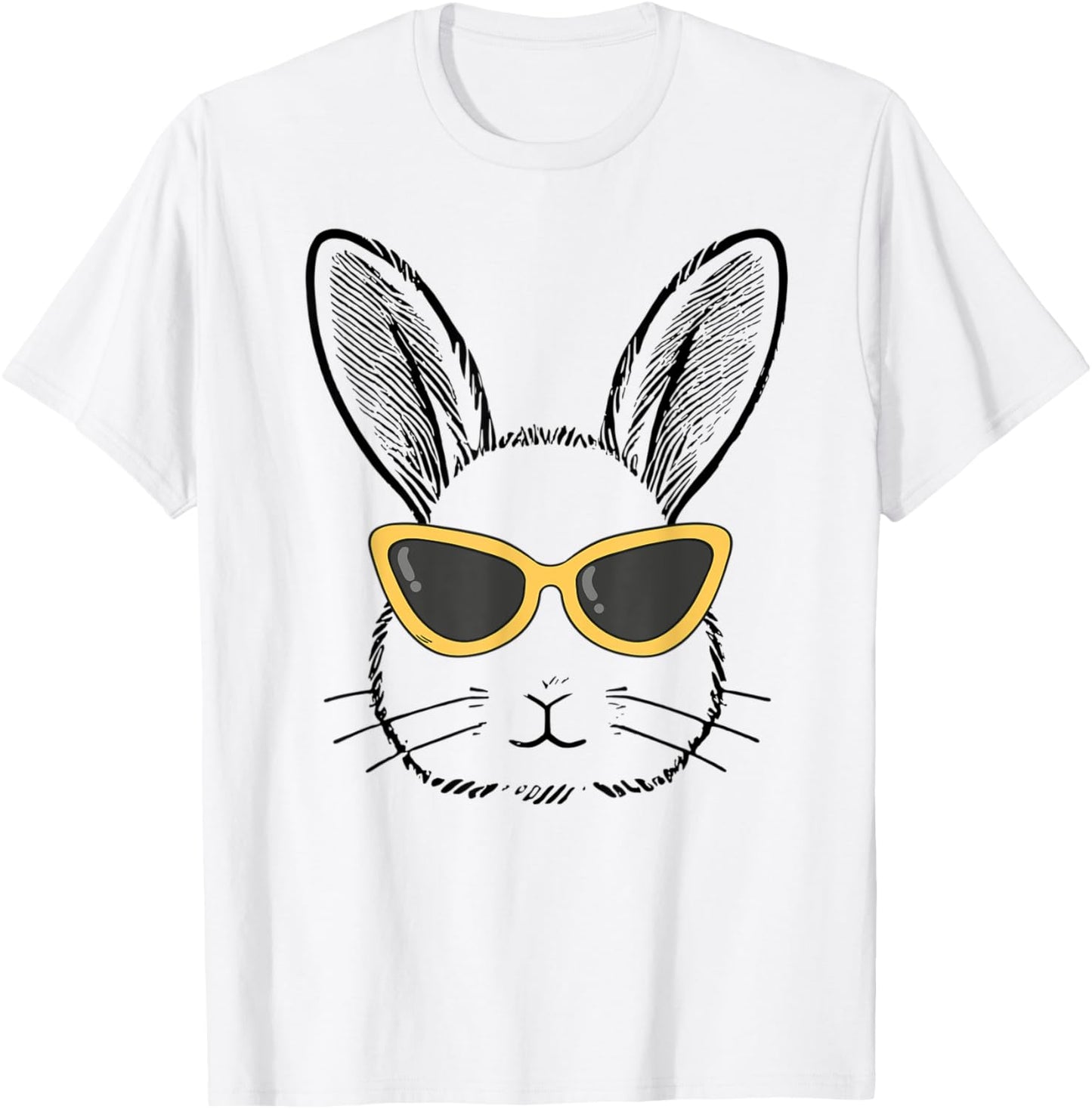 Cute Bunny With Yellow Sunglasses Girls Women Easter Day T-Shirt - T-Shirt | White
