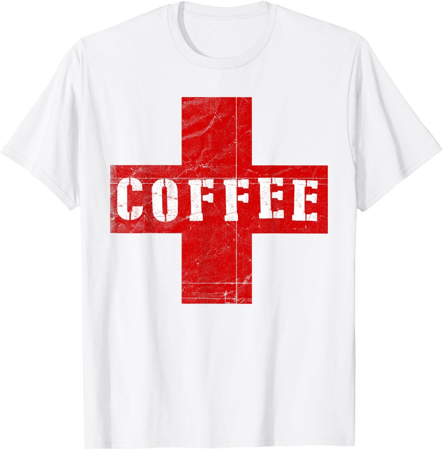 Vintage Coffee Lovers Medic red crossed rescue Java team T-Shirt - T-Shirt | White