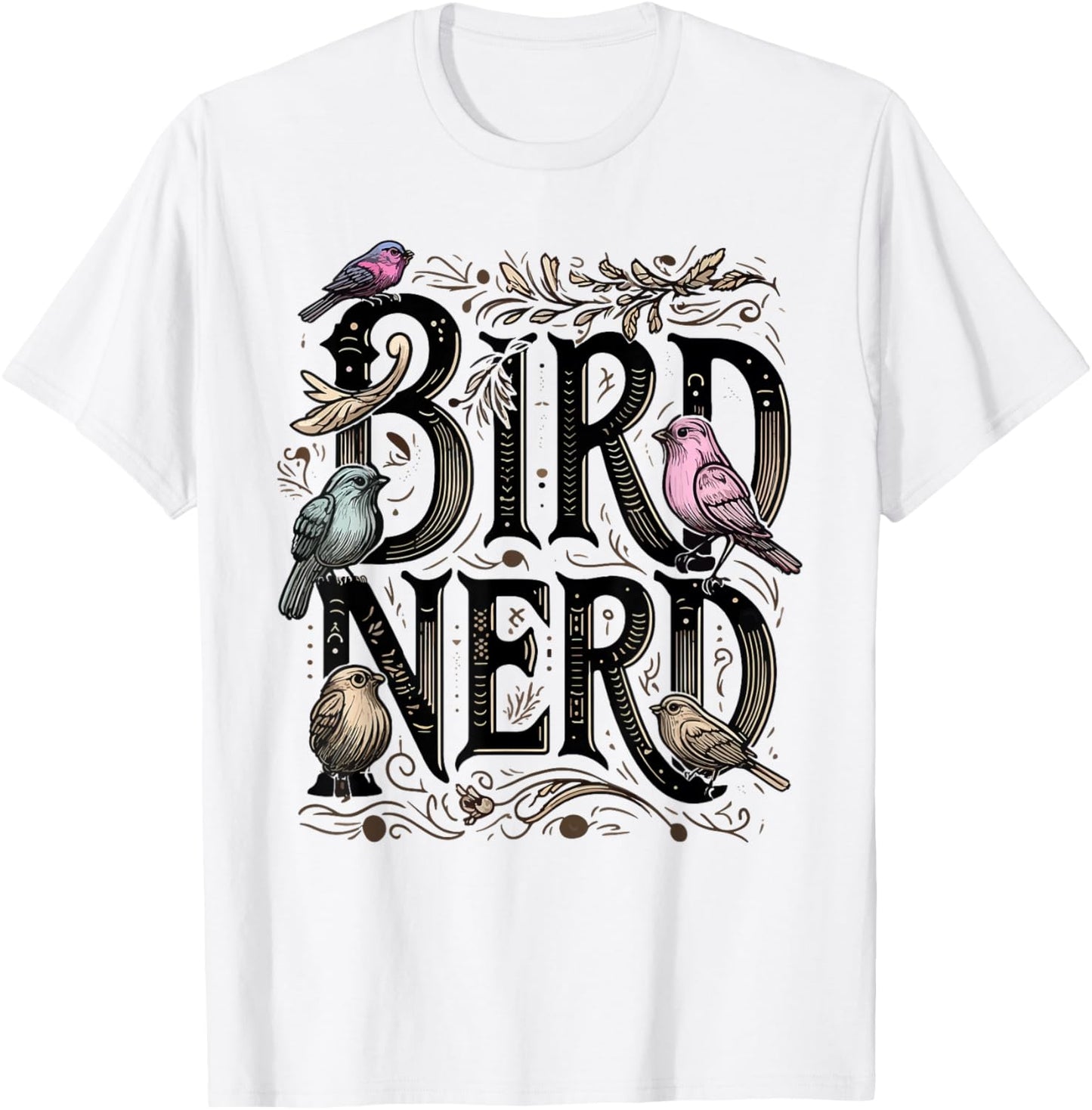 Bird Nerd Funny Birdwatching Birdwatcher Bird Lover Cute T-Shirt - T-Shirt | White