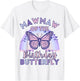 Mawmaw Of The Birthday Butterfly Kids Bday Mamaw Grandma T-Shirt - T-Shirt | White