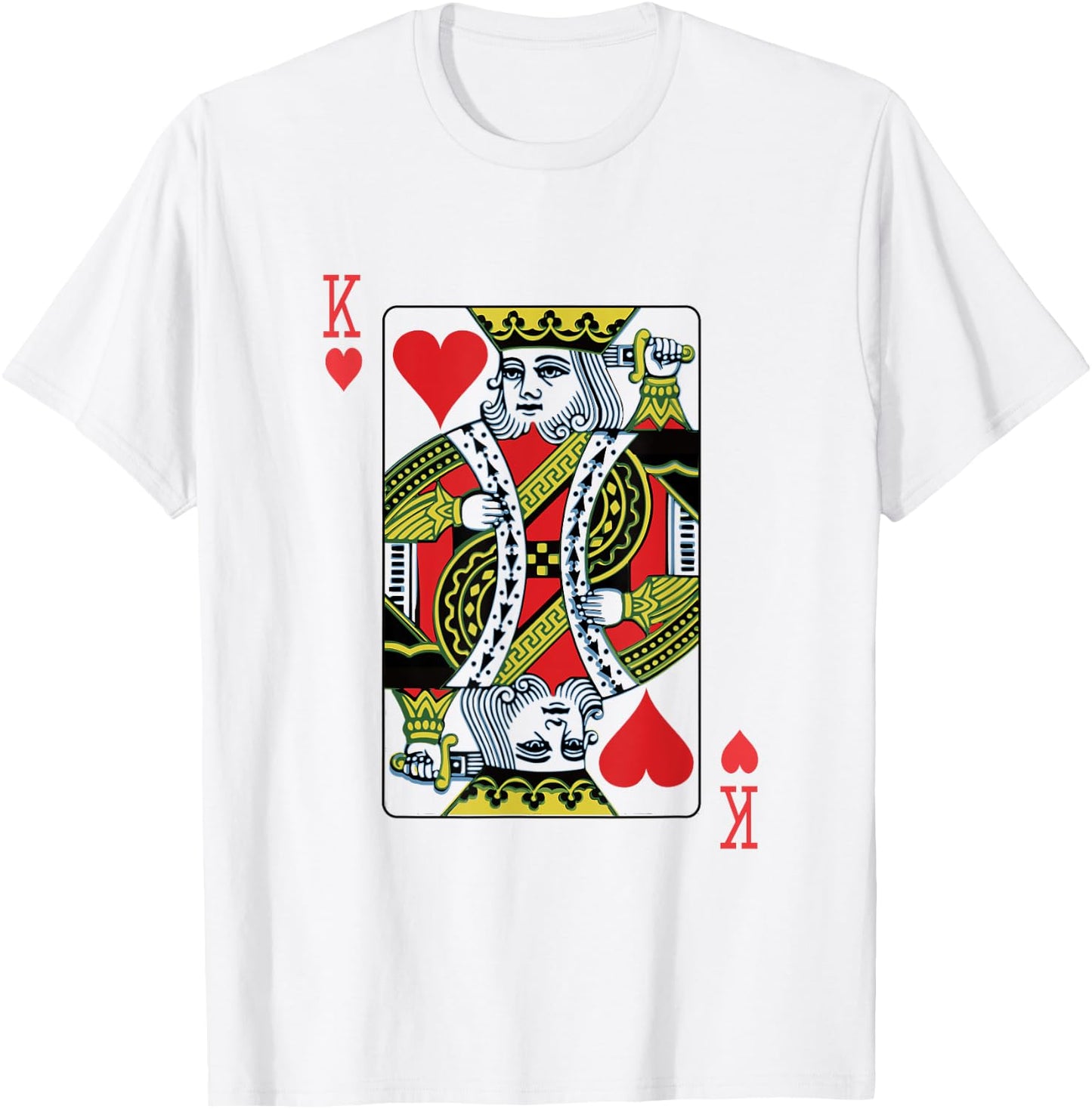 King of Hearts Playing Card Poker T-Shirt - T-Shirt | White