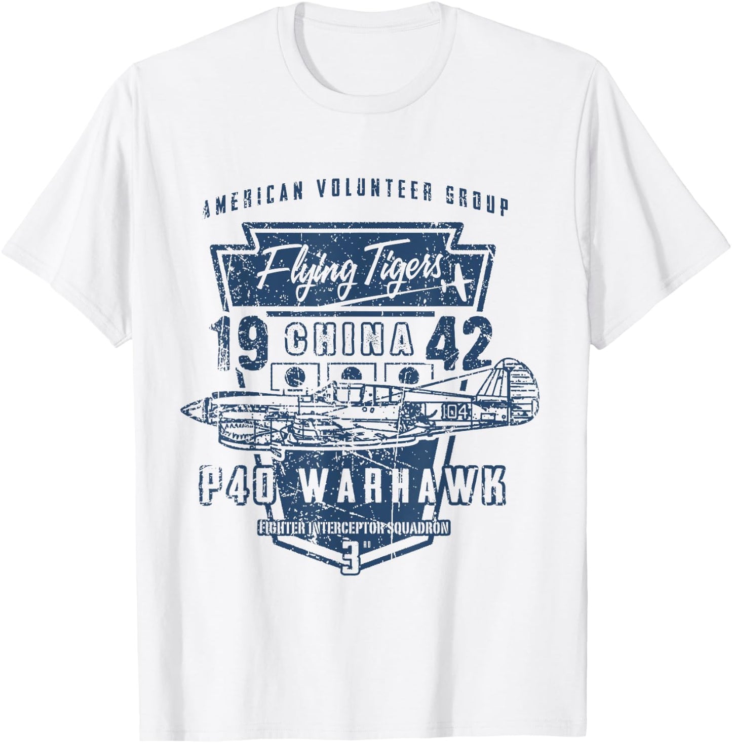Warbird Flying Tiger p-40 Warhawk T Shirt T-Shirt - T-Shirt | White