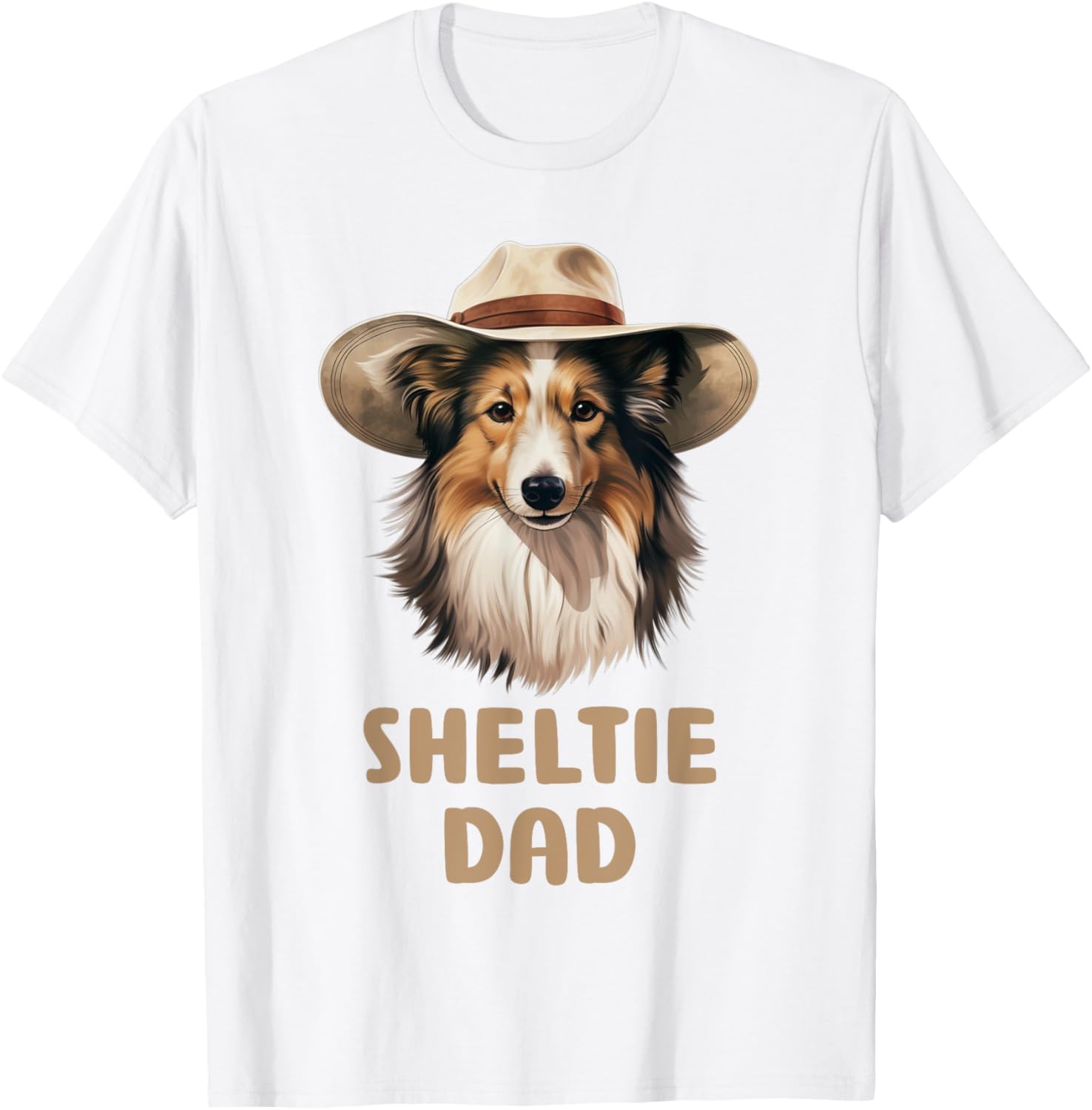 Cute Sheltie Dad Dog Lovers Gift Funny Puppy Sheltie Owner T-Shirt - T-Shirt | White