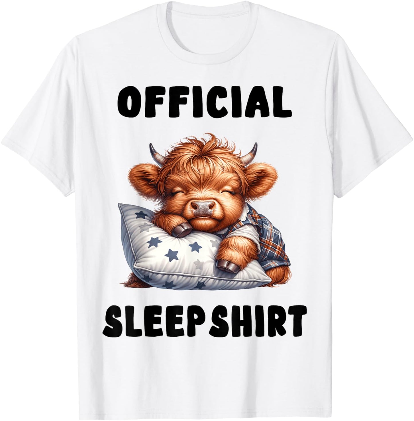 Highland_cow - Official Sleepshirt Pajamas Nightgown T-Shirt - T-Shirt | White