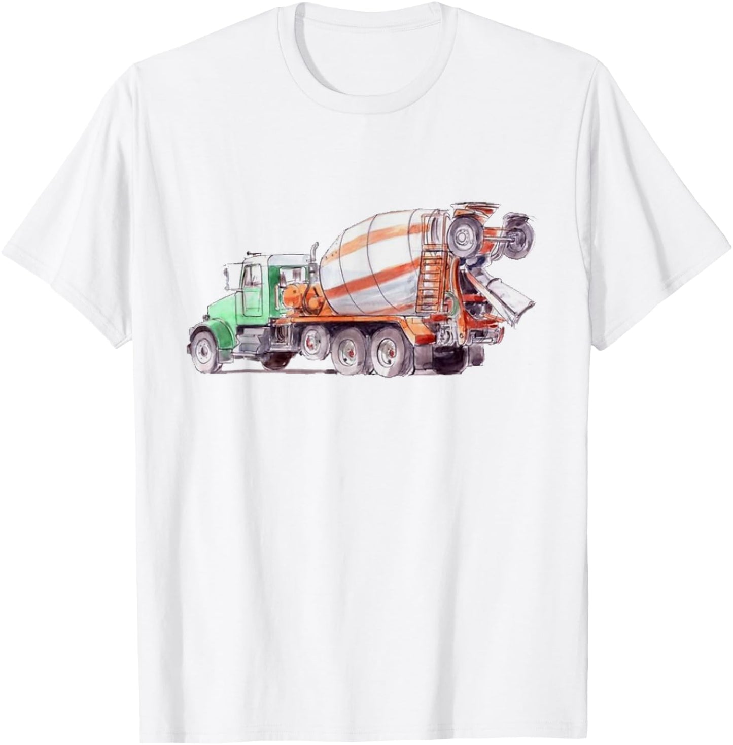Cement trucks: Concrete mixer truck, construction kids trouble T-Shirt - T-Shirt | White