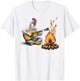 Funny graphic design Chicken Playing Guitar with Campfire T-Shirt - T-Shirt | White