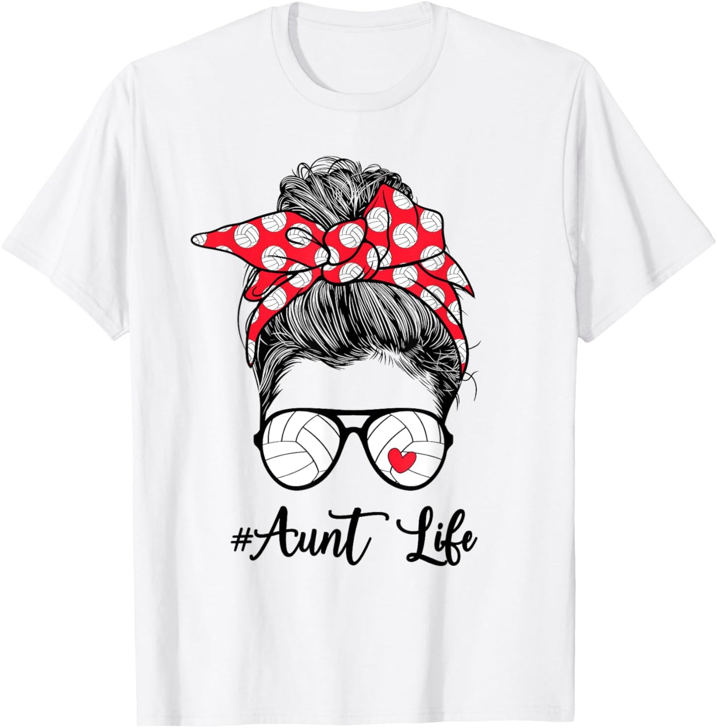 Volleyball Aunt Life Auntie Of A Volleyball Player Aunt T-Shirt - T-Shirt | White
