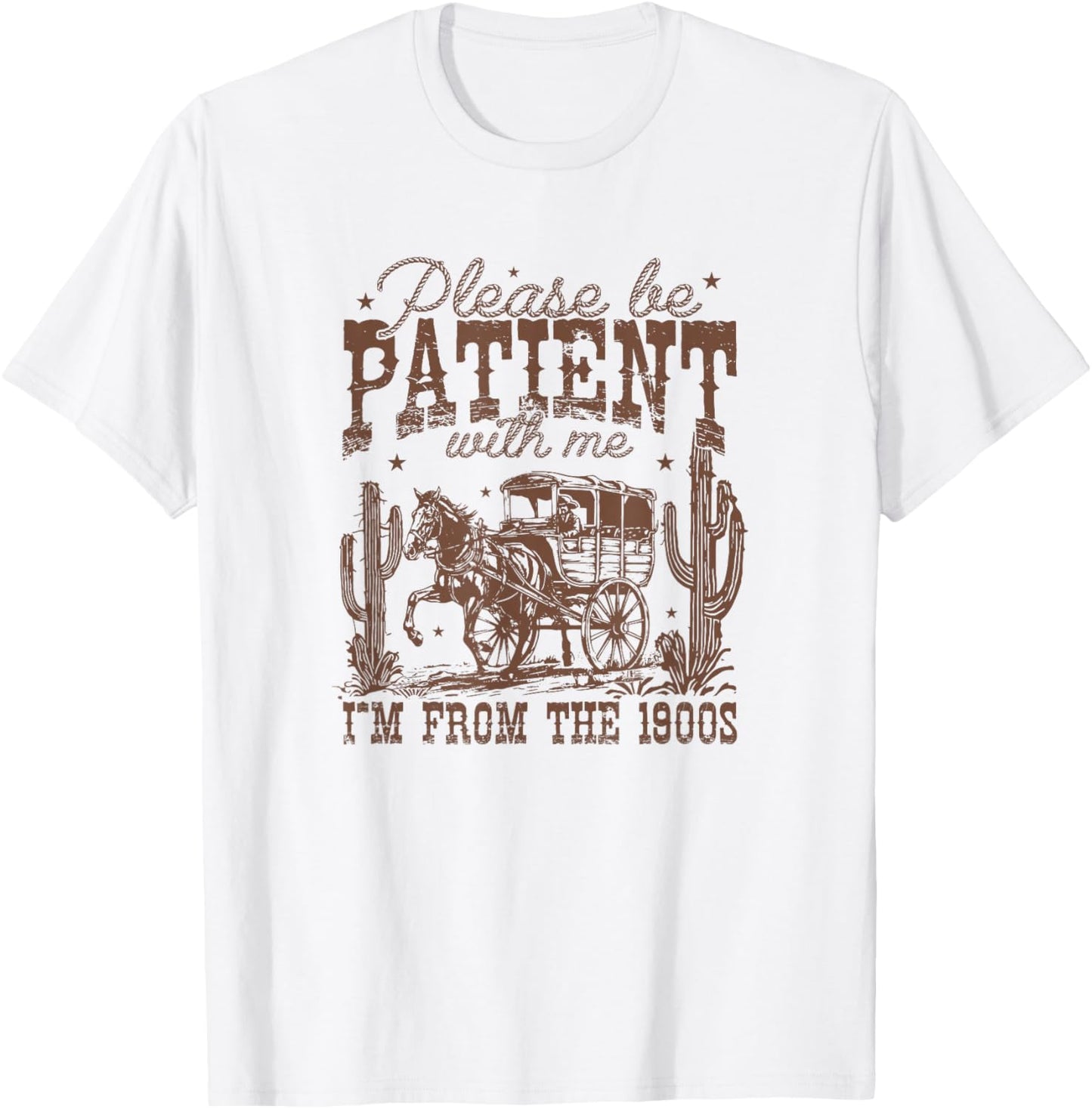 Please Be Patient I’m From the 1900s – Vintage Aesthetic T-Shirt - T-Shirt | White