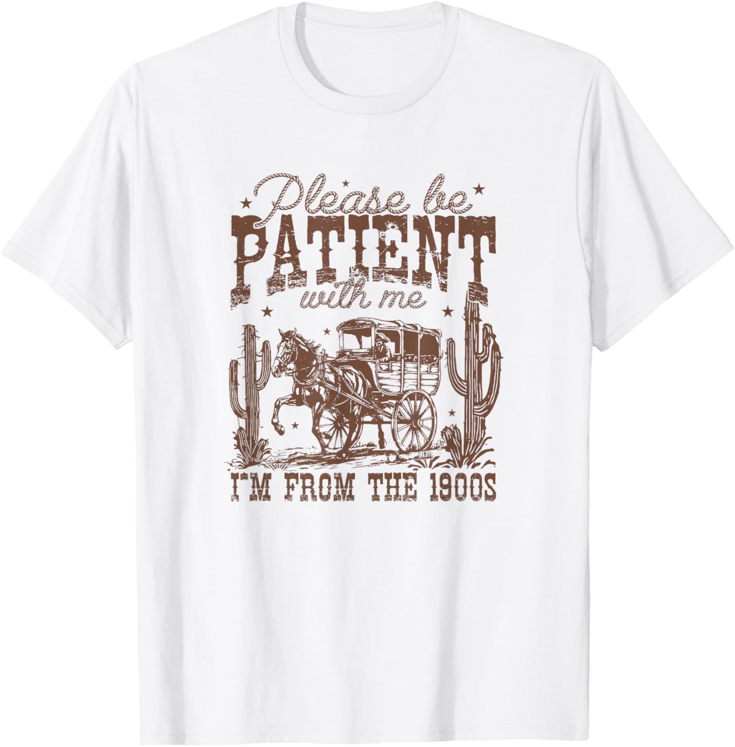 Please Be Patient I’m From the 1900s – Vintage Aesthetic T-Shirt - T-Shirt | White