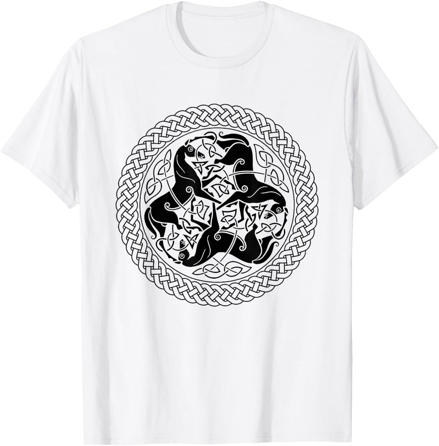 Celtic Epona Knot Ring with Horses T-Shirt - T-Shirt | White