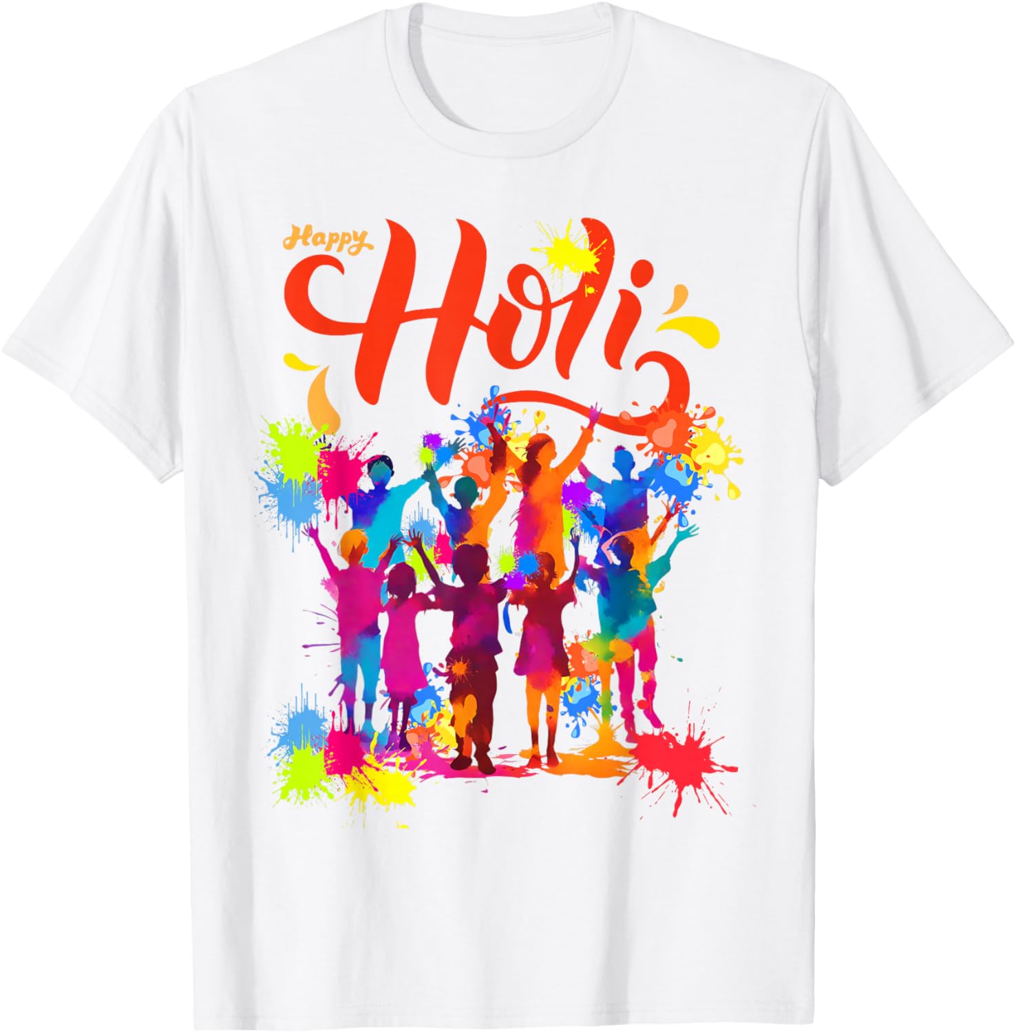 Happy Holi Festival Outfit India Hindu Men Kids T-Shirt - T-Shirt | White