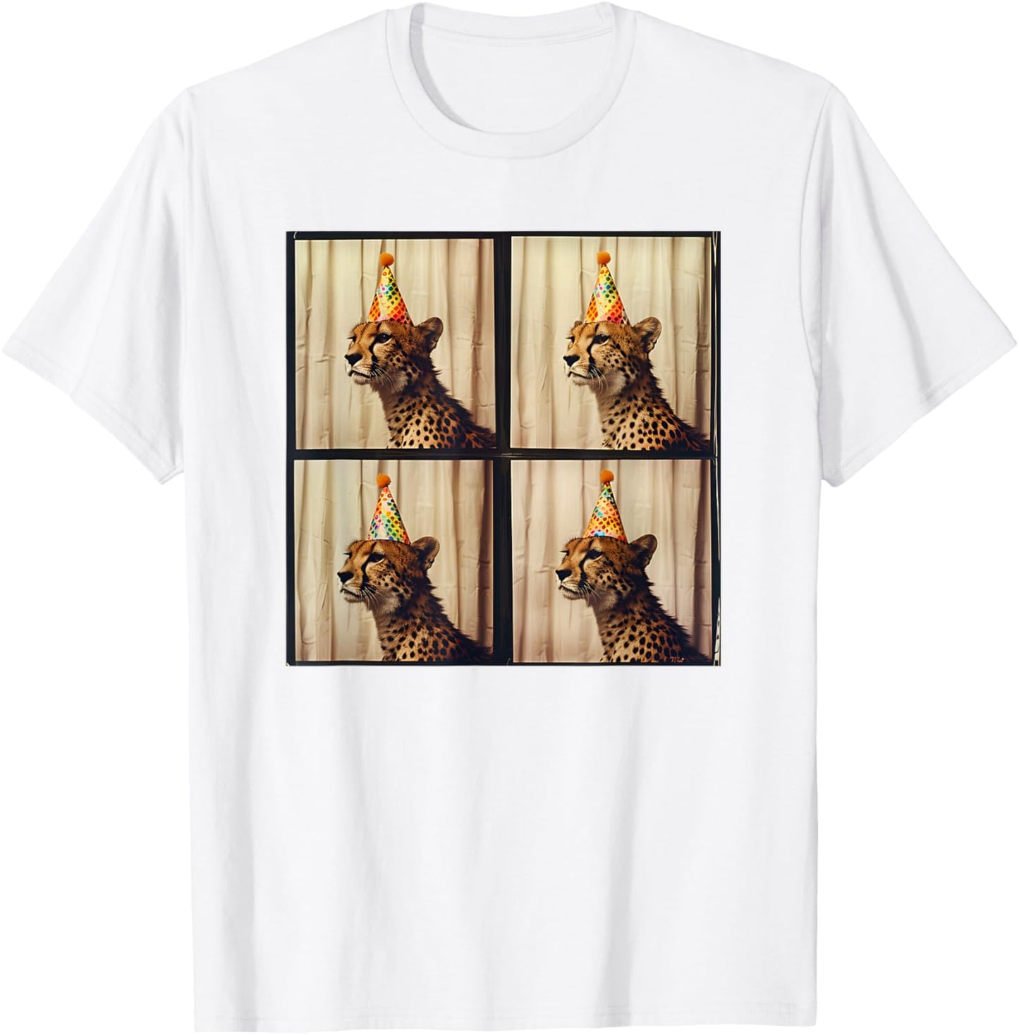 African Cheetah Colorful Safari Animal Birthday Cheetah T-Shirt - T-Shirt | White