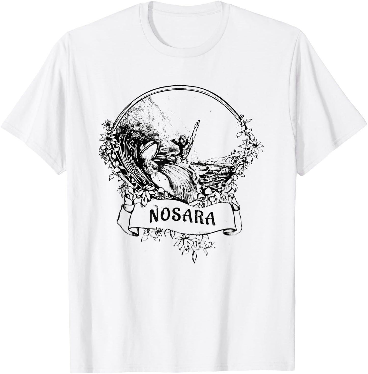 Surfing Nosara, Costa Rica Vintage Retro Throwback Surfer T-Shirt - T-Shirt | White
