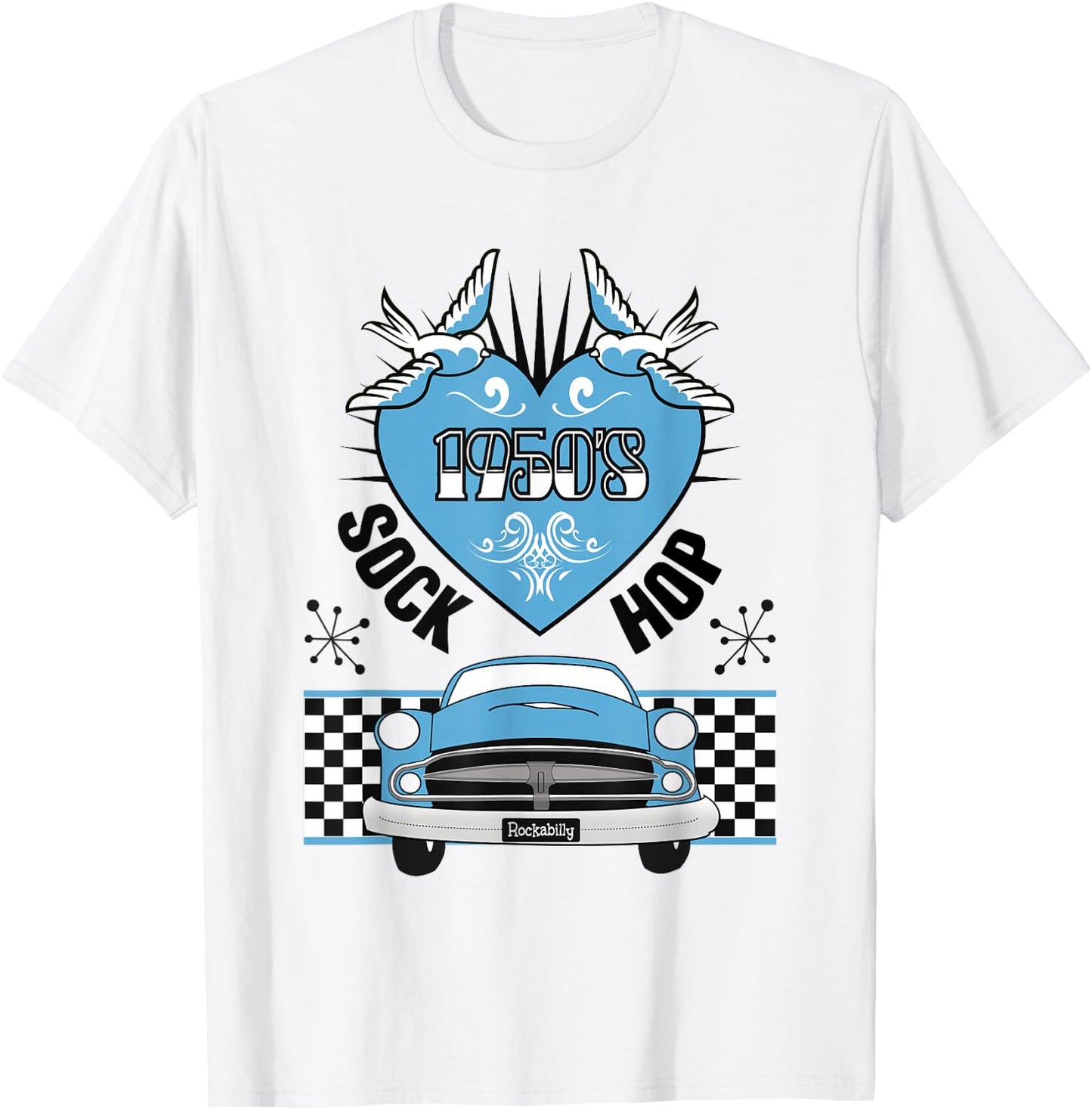 Sock Hop Costume Rockabilly 50s Greaser Retro 1950s Doo Wop T-Shirt - T-Shirt | White