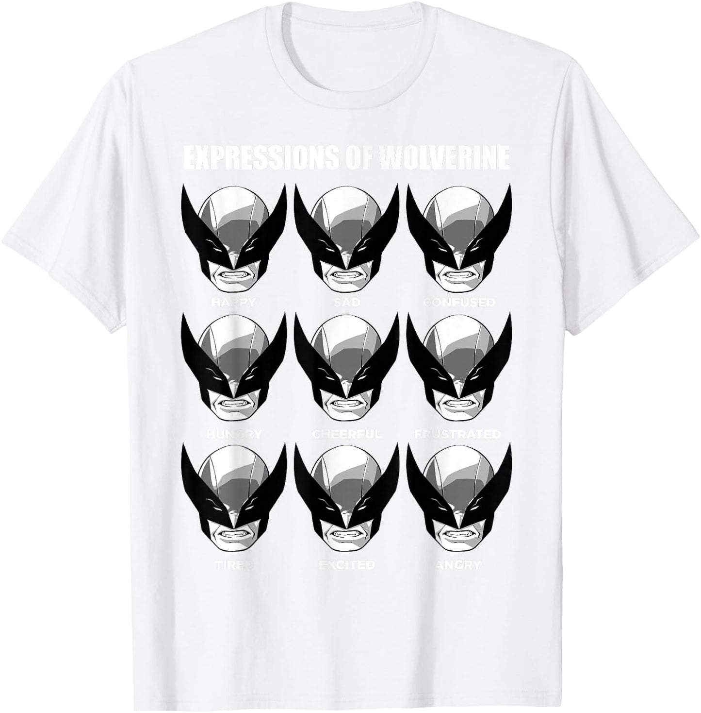 Marvel X-Men Expressions of Wolverine Grid T-Shirt - T-Shirt | White