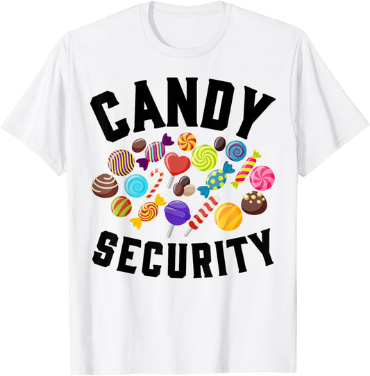 Candy Security Funny Halloween Party Costume Man Woman T-Shirt - T-Shirt | White