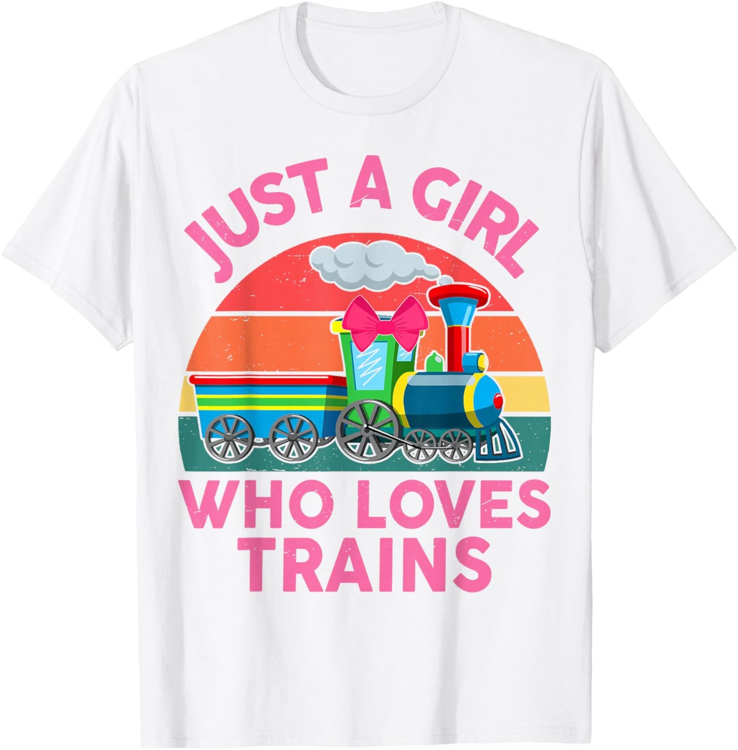 Just Girl Loves Trains-Shirt Toddler Train Gift Toddler T-Shirt - T-Shirt | White