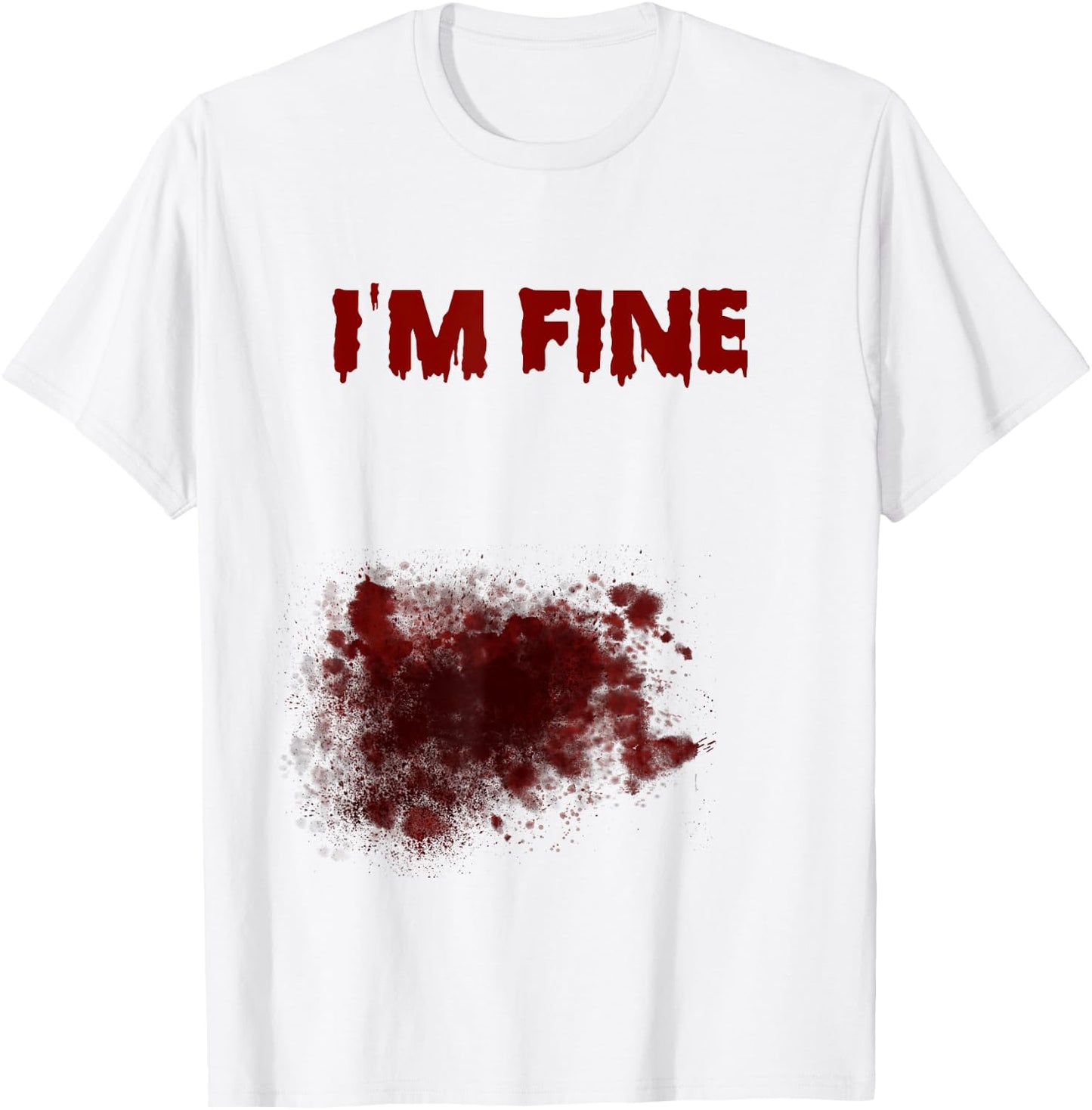 I'm Fine Bloody Zombie Bite Scary Halloween Costume T-Shirt - T-Shirt | White