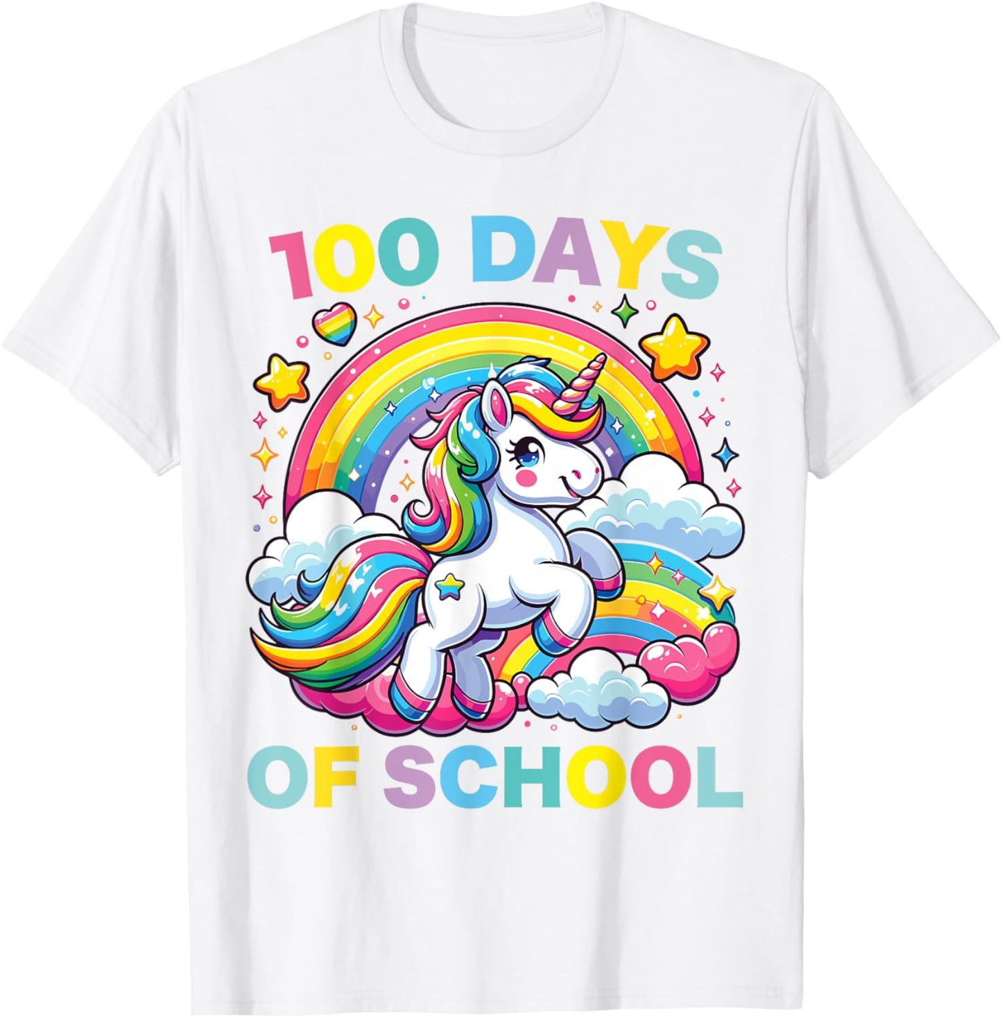 100 Days of School Unicorn Girls Teacher 100th Day of School T-Shirt - T-Shirt | White