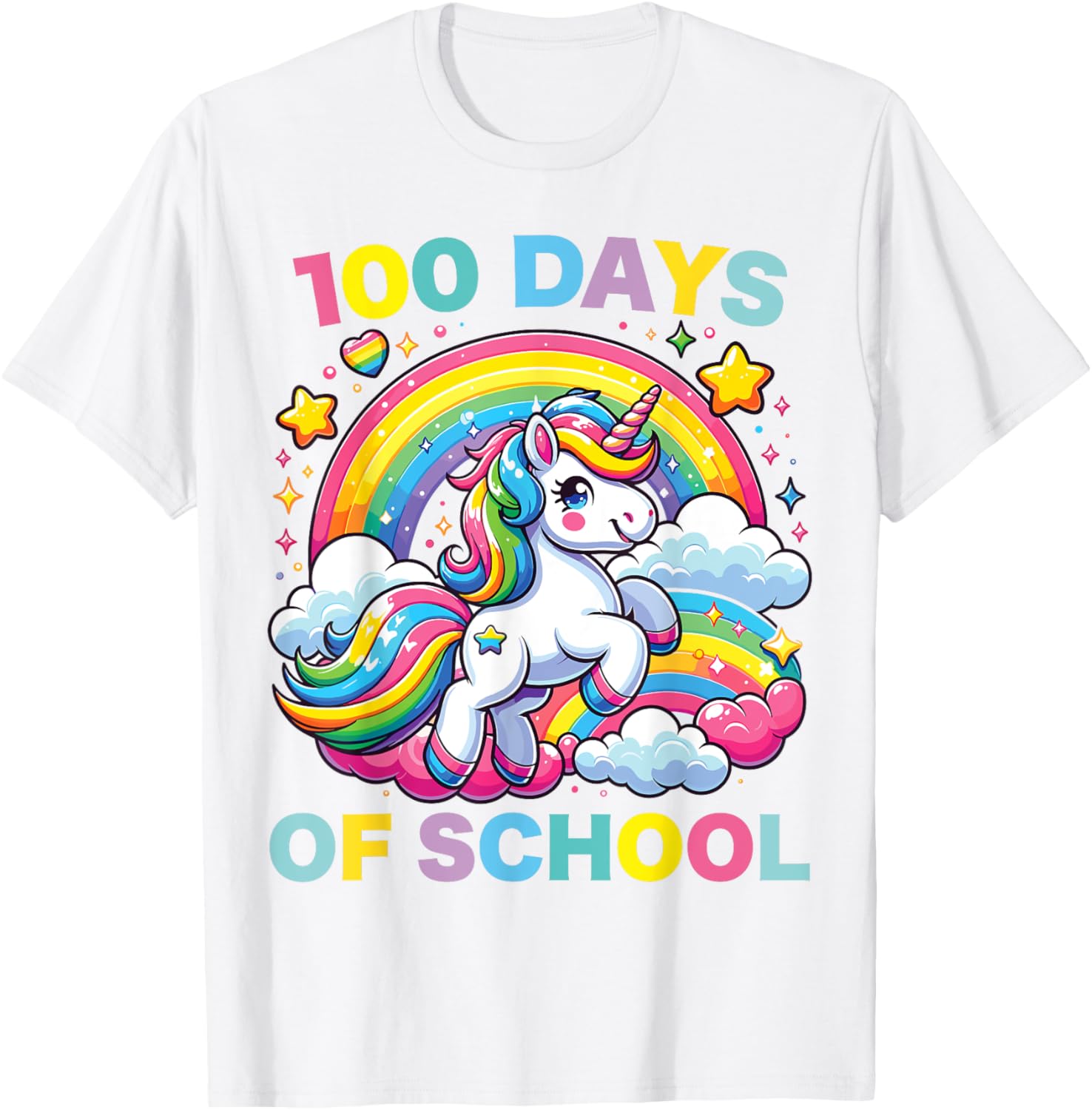 100 Days of School Unicorn Girls Teacher 100th Day of School T-Shirt - T-Shirt | White