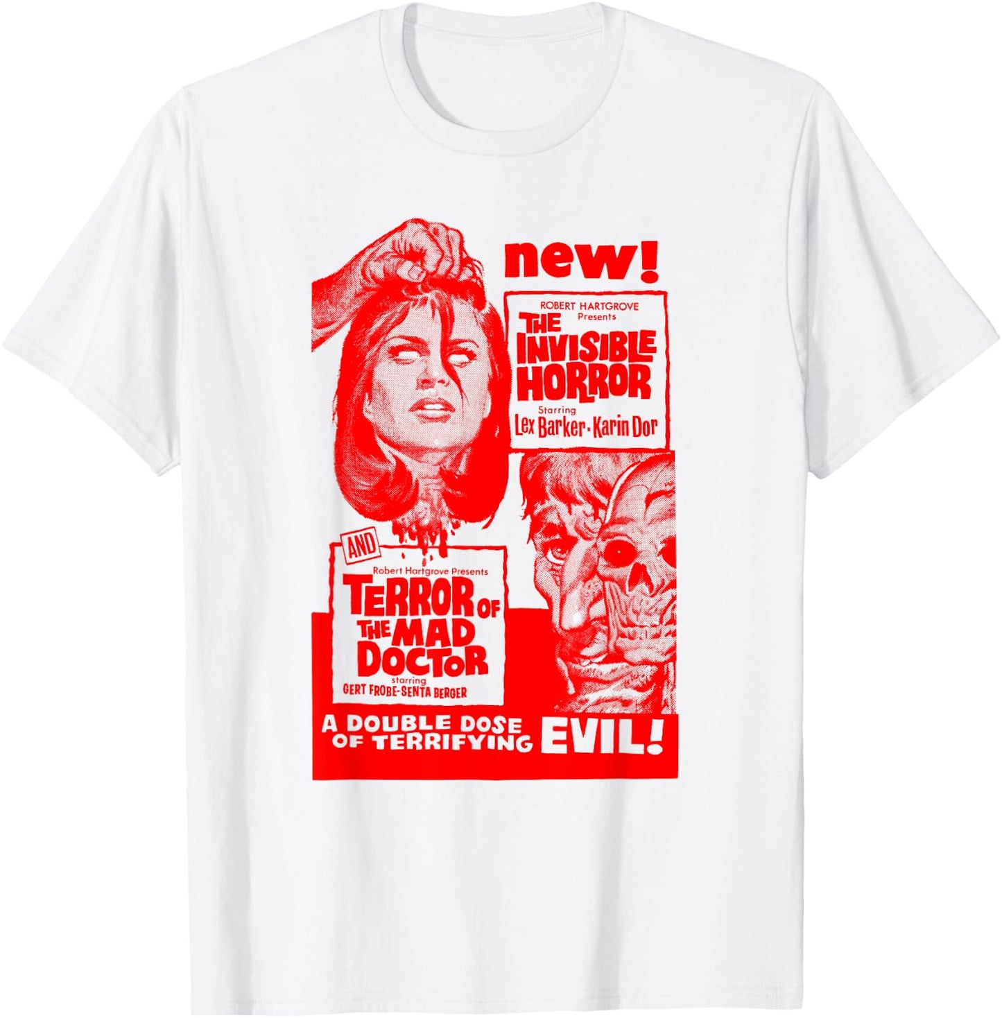 Mad Doctor Terror Halloween Monster Poster Horror Movie T-Shirt - T-Shirt | White
