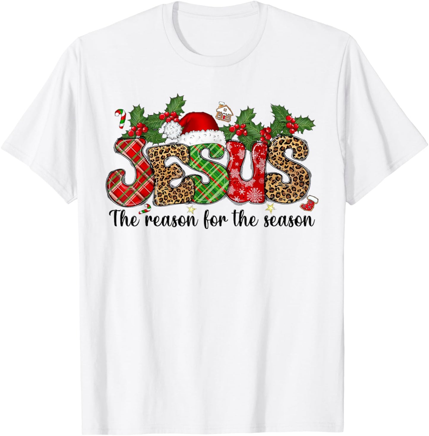 Jesus Is The Reason For The Season Christmas Pajama T-Shirt - T-Shirt | White
