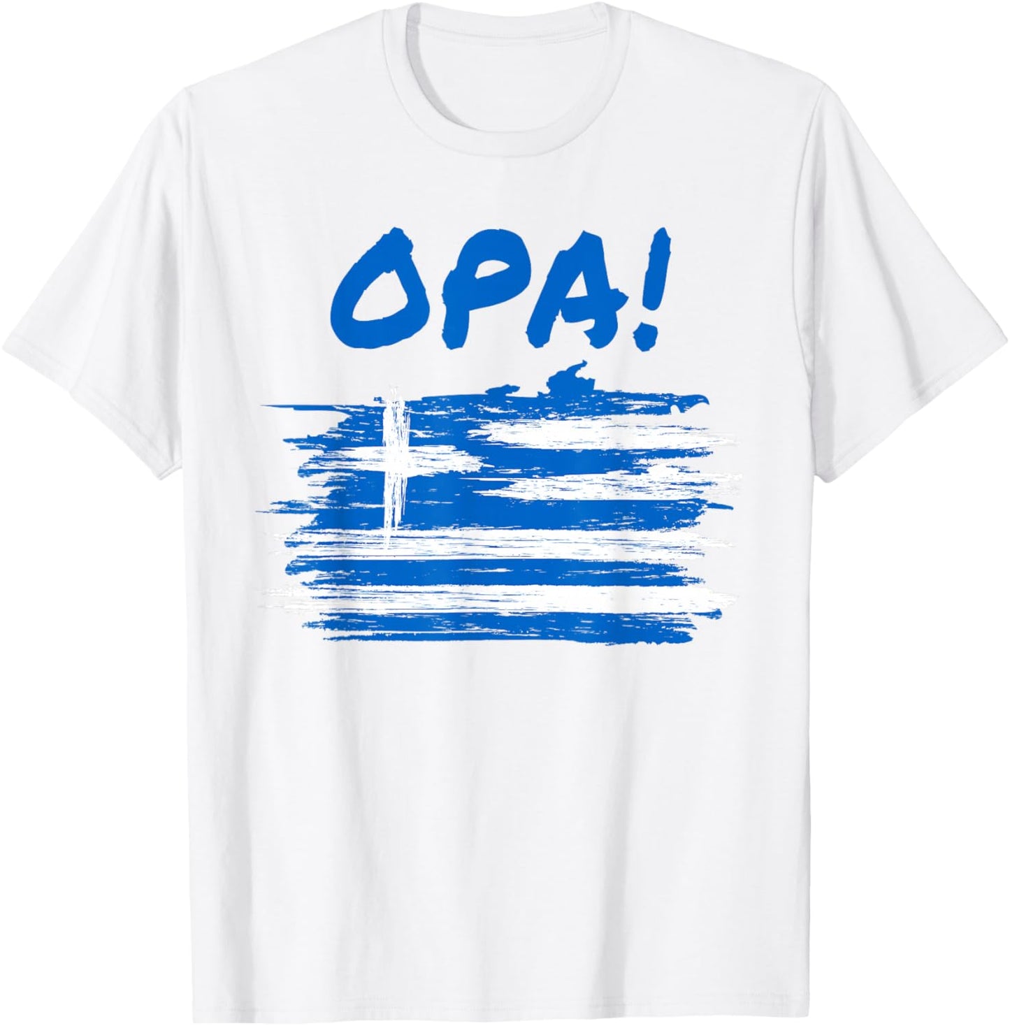 OPA! Funny Traditional Greek Party Quote & Flag of Greece T-Shirt - T-Shirt | White