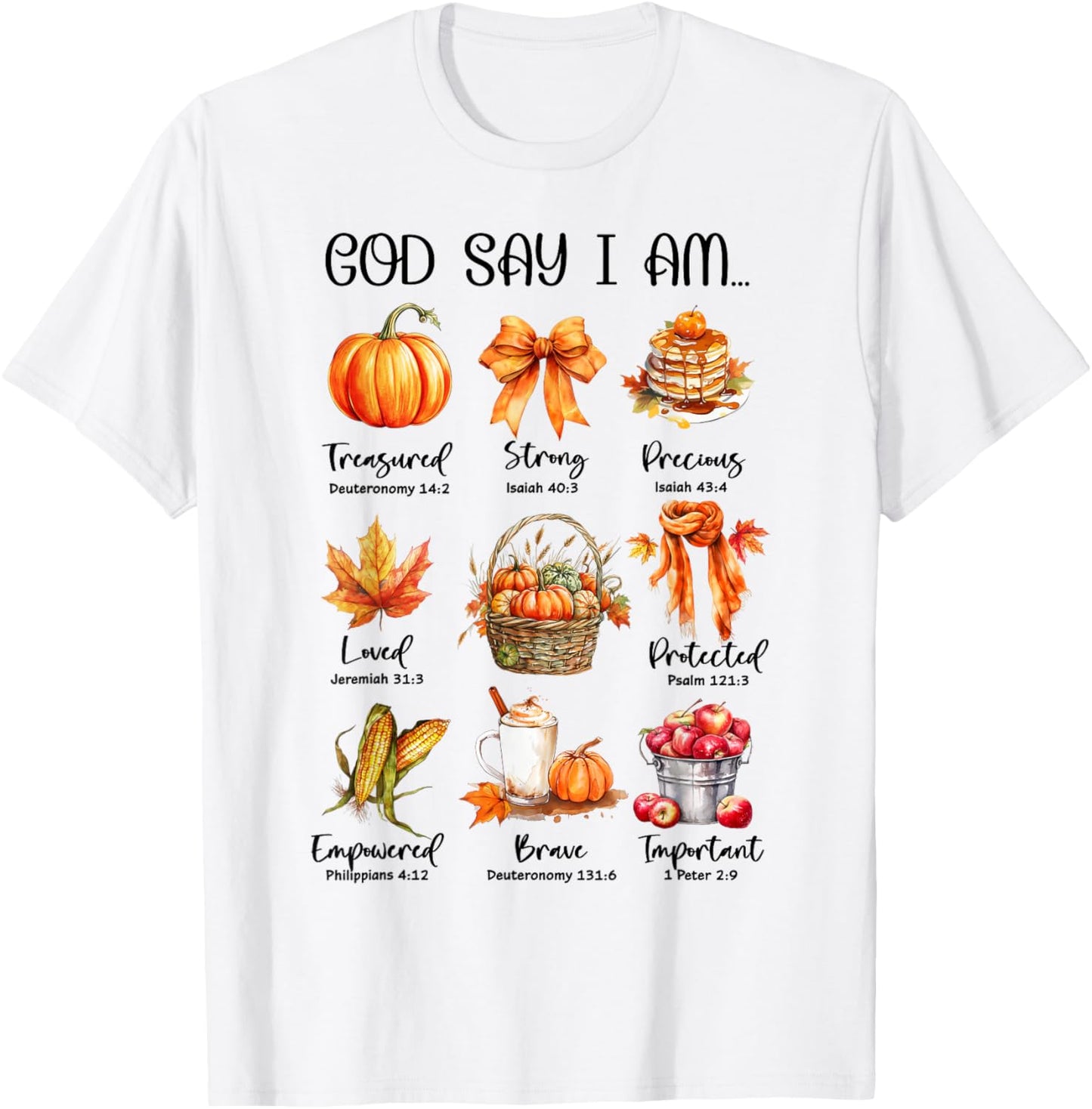 God Say I Am Pumpkin Spice Jesus Christ Fall Vibes Christian T-Shirt - T-Shirt | White