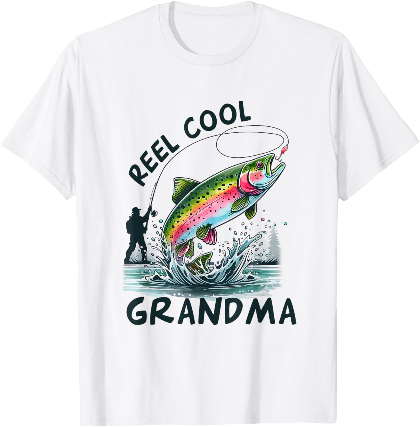Reel Cool Grandma Birthday Party Fishing Matching Family T-Shirt - T-Shirt | White