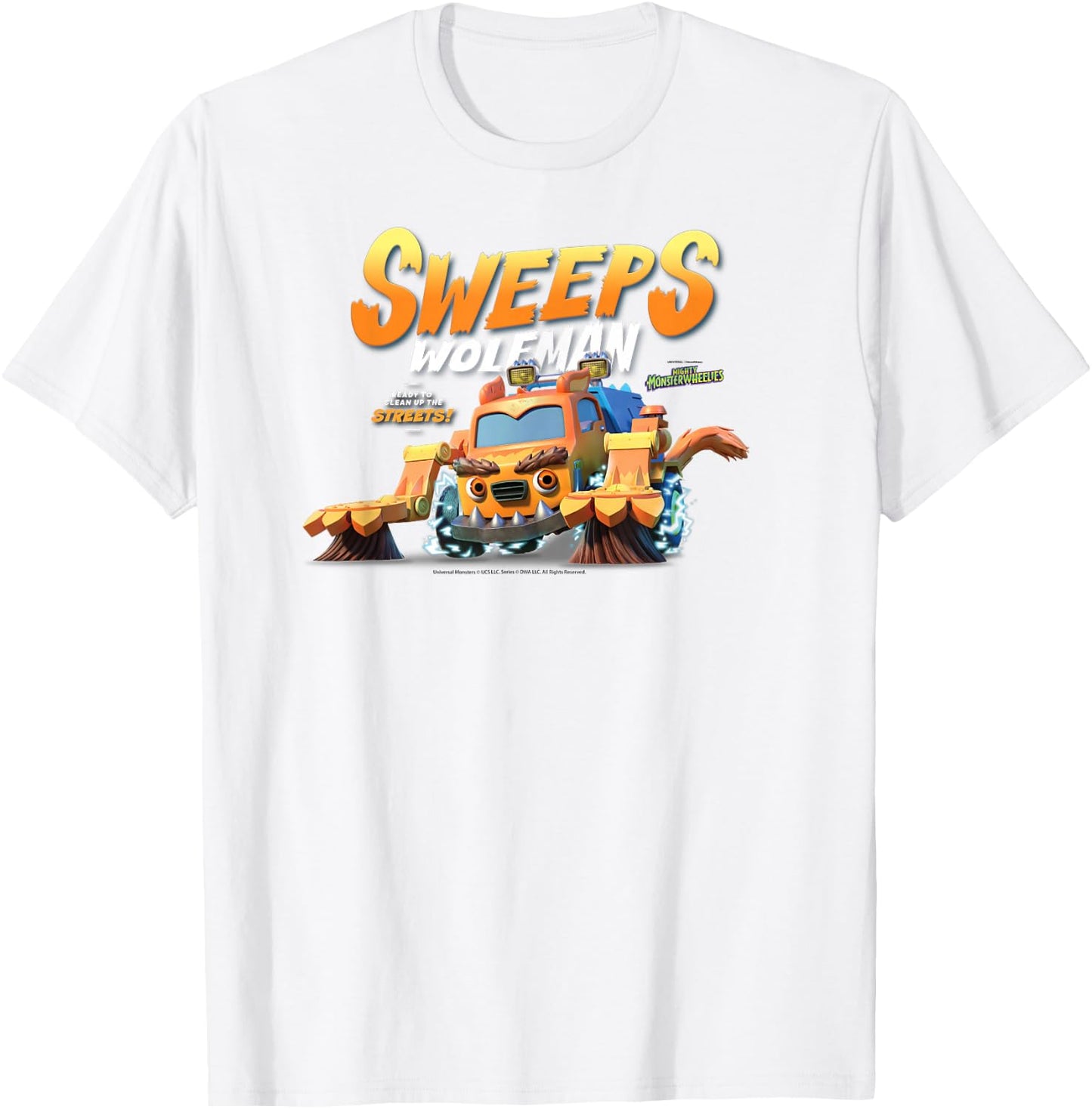 DreamWorks Mighty MonsterWheelies Sweeps Wolfman T-Shirt - T-Shirt | White