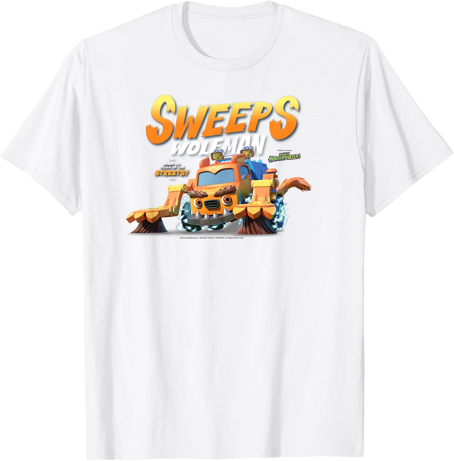 DreamWorks Mighty MonsterWheelies Sweeps Wolfman T-Shirt - T-Shirt | White