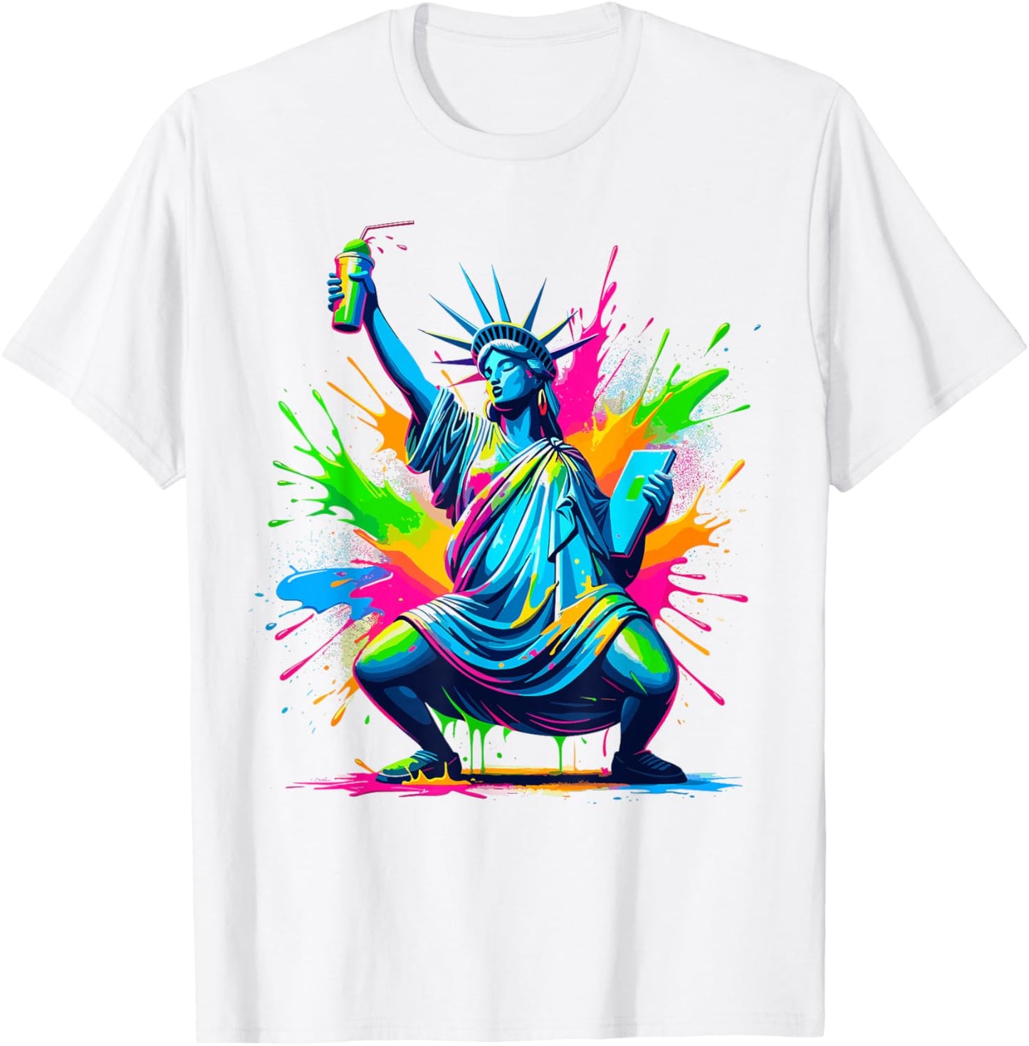 Soca Statue Of Liberty Dancing New York Dutty Mess Fete T-Shirt - T-Shirt | White