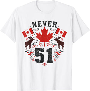 Niemals 51. Bundesstaat Kanada, kanadische Flagge, Vintage-Humor, Herren T-Shirt - T-Shirt | White