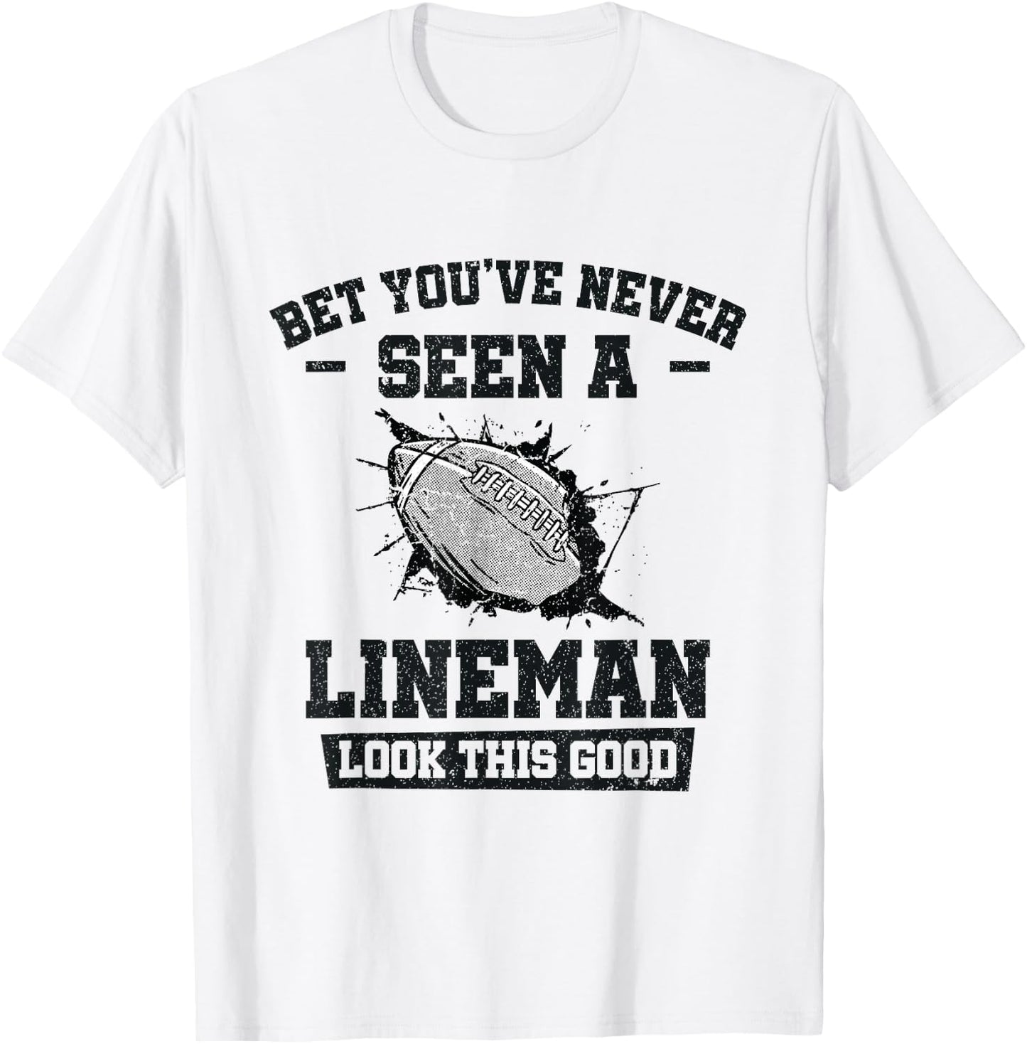 American Football Proud Lineman Football Player T-Shirt - T-Shirt | White