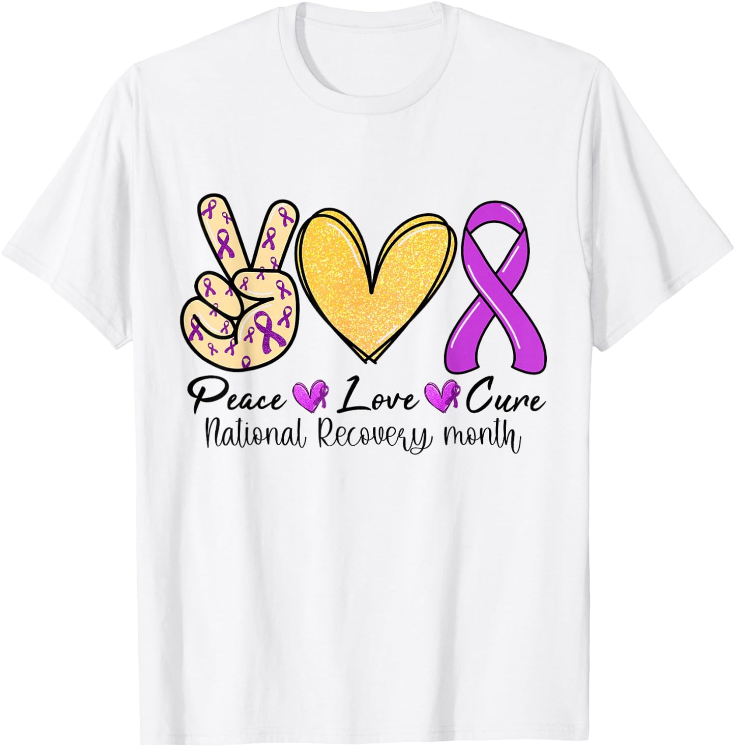 National Recovery month Warrior Addiction Recovery Awareness T-Shirt - T-Shirt | White