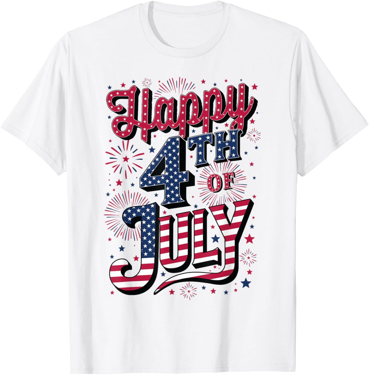 Happy 4th of July T-Shirt - T-Shirt | White