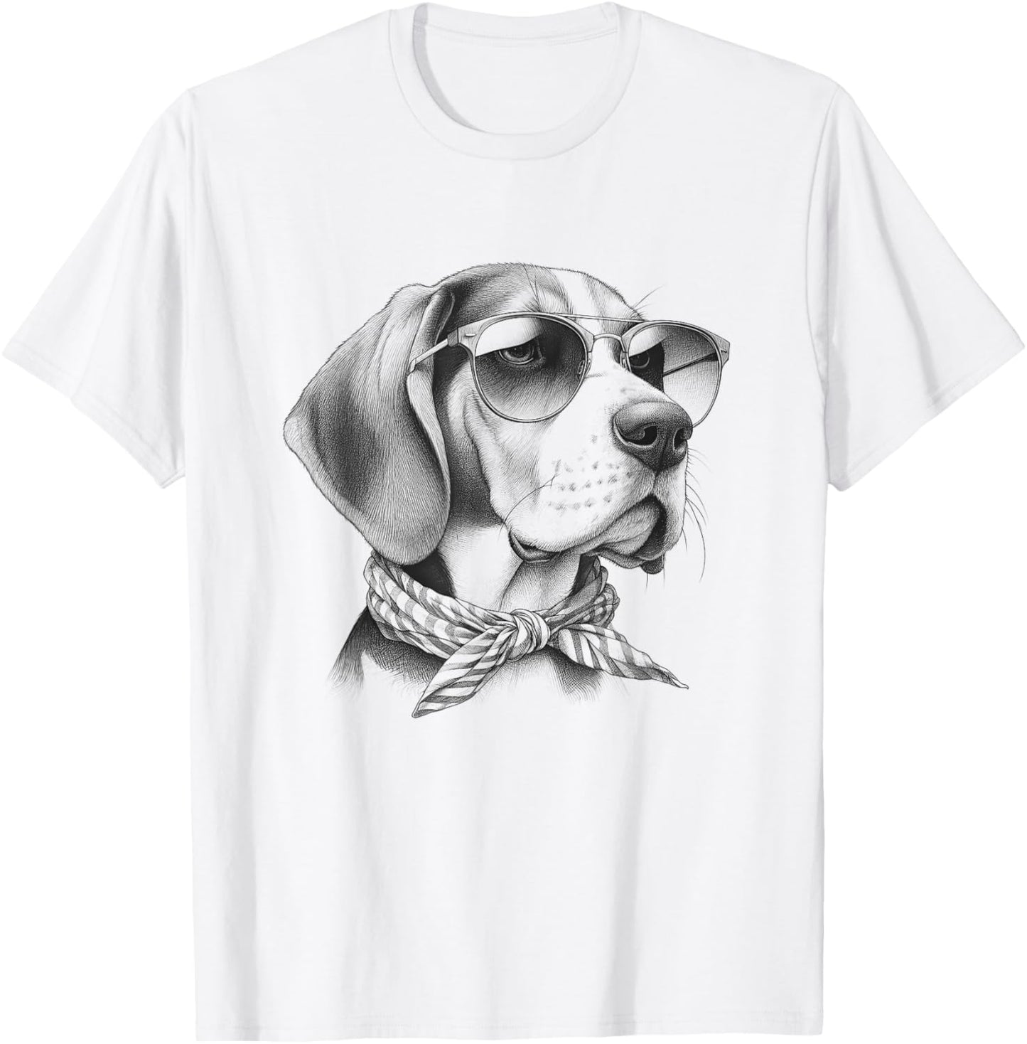 Treeing Walker Coonhound Dad Dog Sunglasses Design T-Shirt - T-Shirt | White