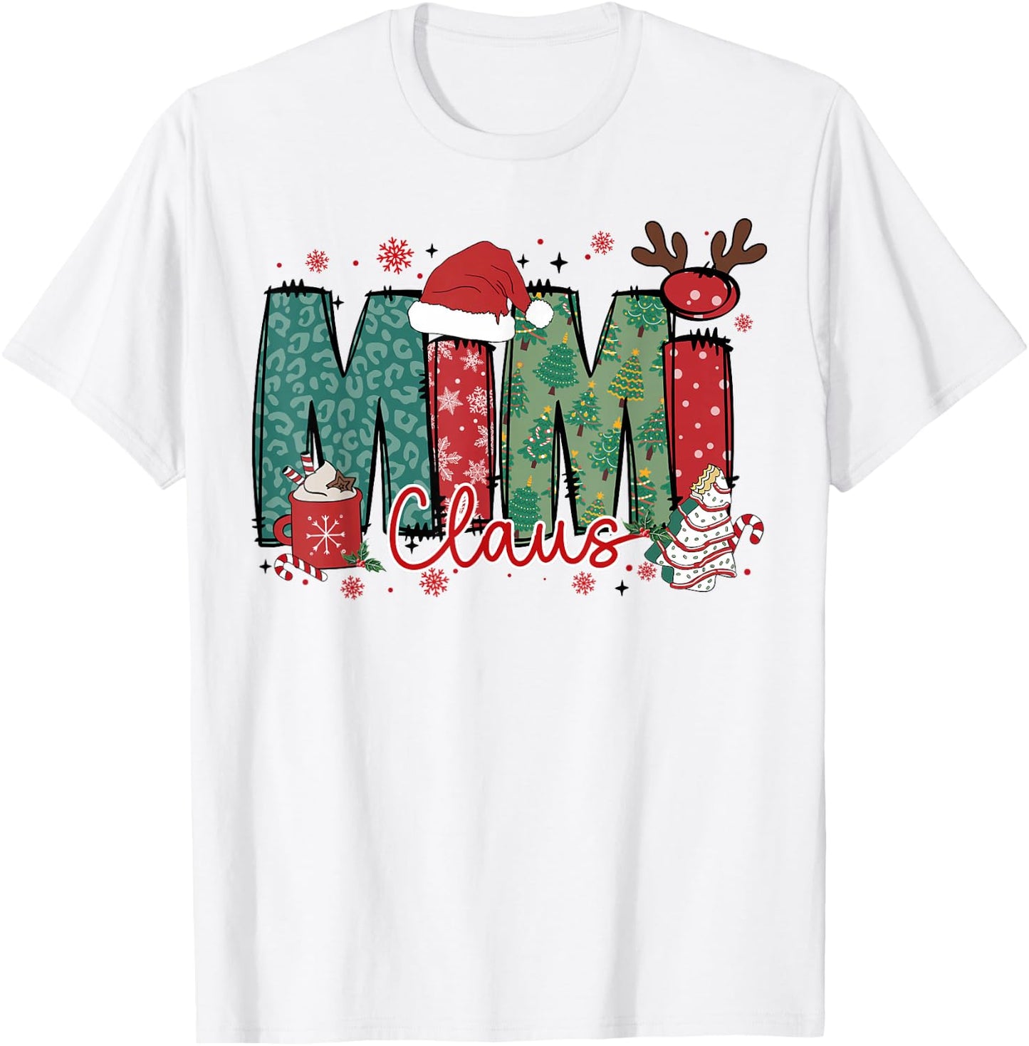Mimi Claus Christmas Pajama Santa Claus Family Matching T-Shirt - T-Shirt | White
