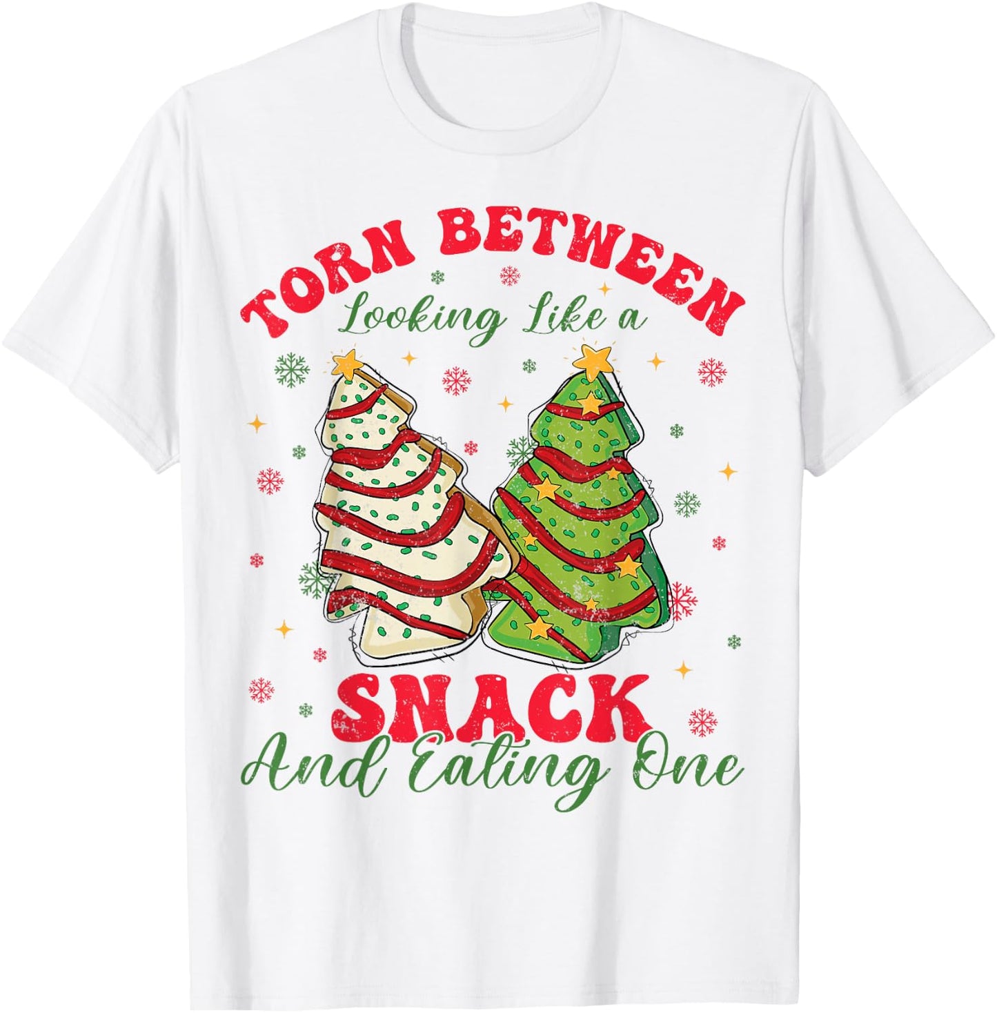 Torn Between Looking Like A Snack And Eating One Christmas T-Shirt - T-Shirt | White