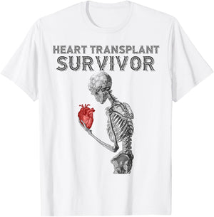 Heart Transplant Survivor Skeleton Red Anatomical Heart T-Shirt - T-Shirt | White